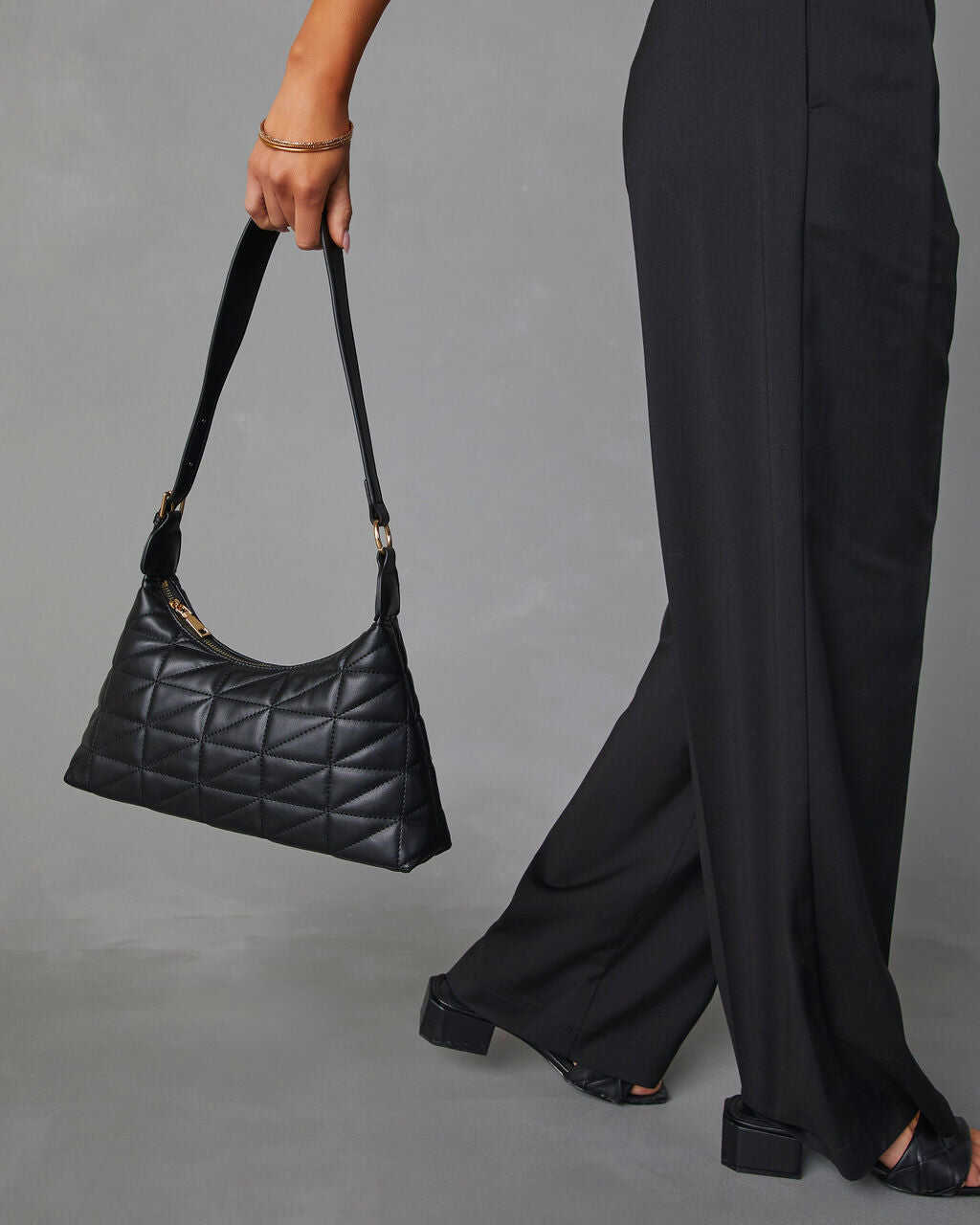Quilted Faux Leather Handbag