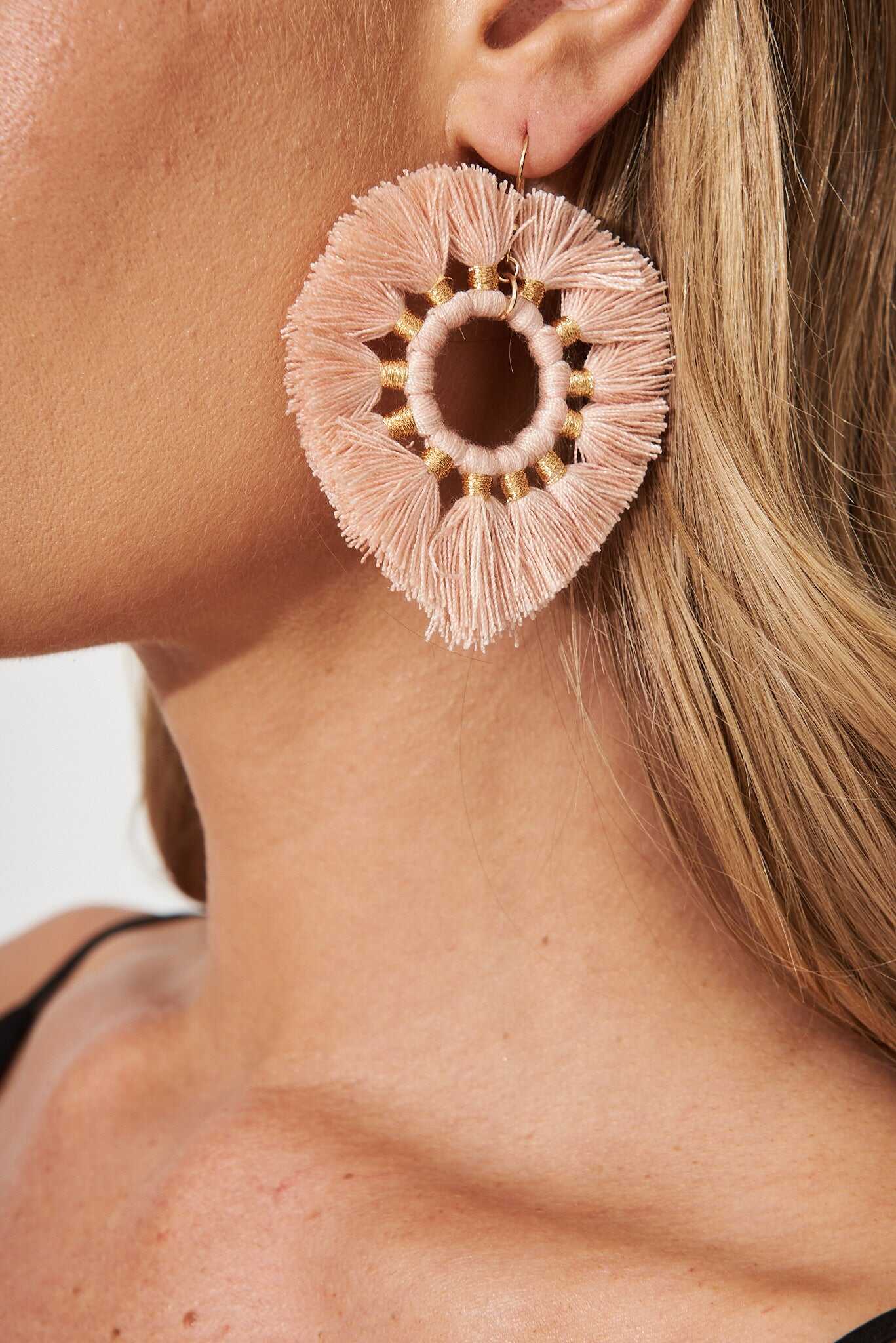 Tassel Earrings In Blush