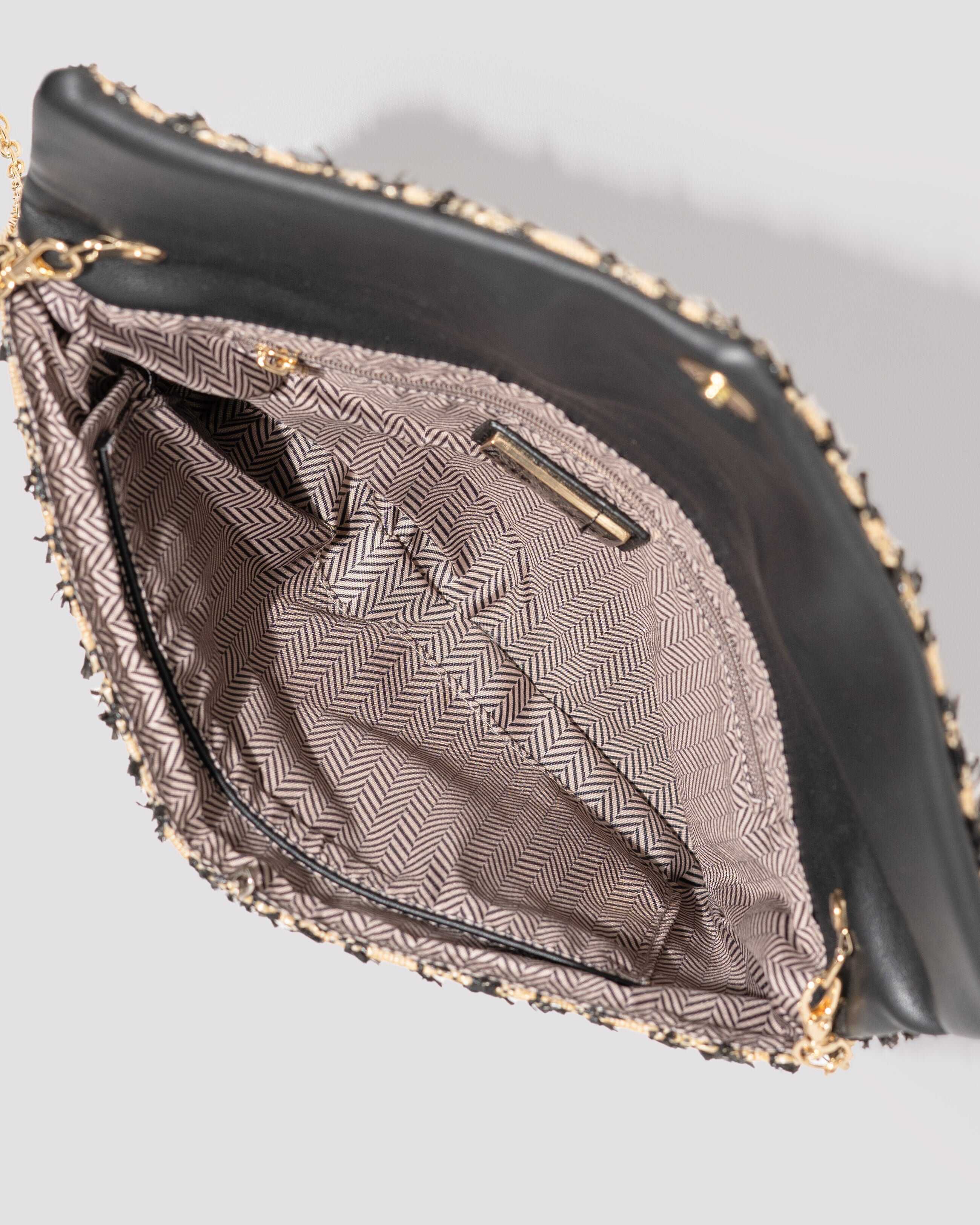 2-Color Woven Stripe Clutch
