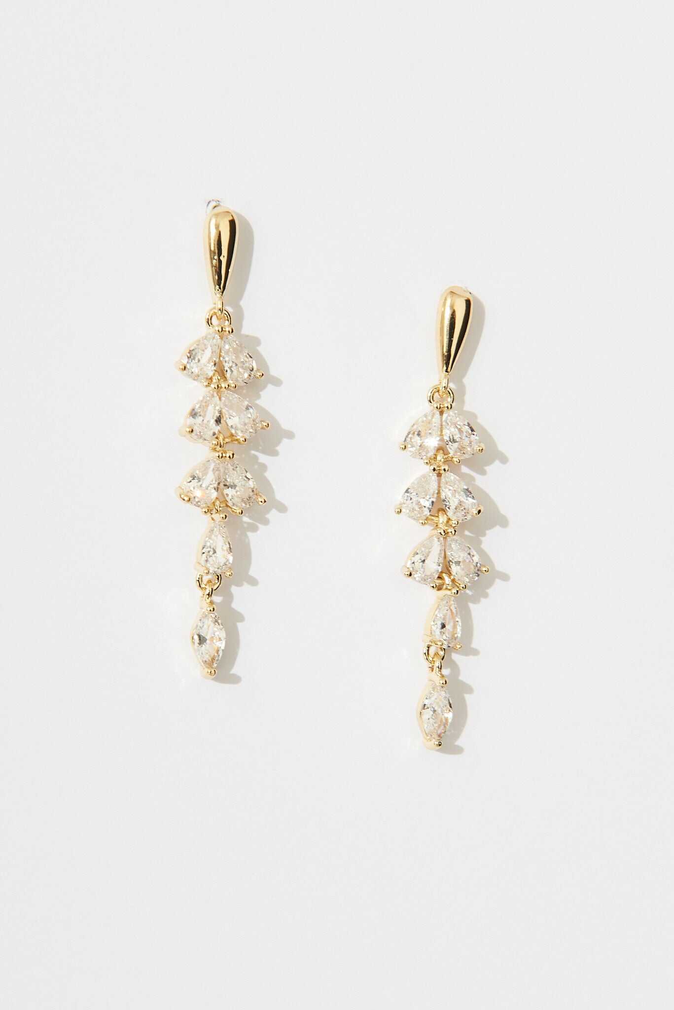 Drop Earrings In Gold Diamante
