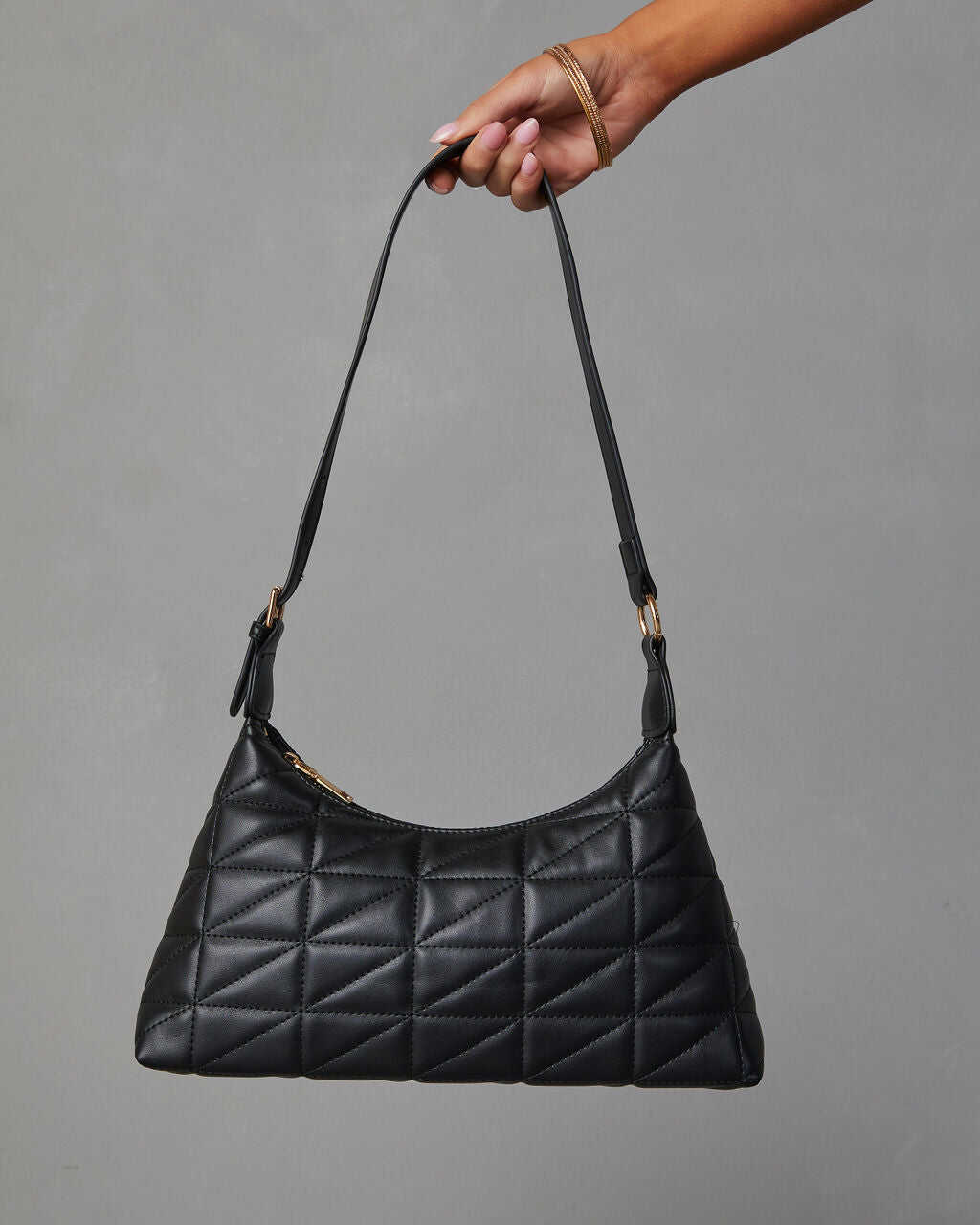Quilted Faux Leather Handbag
