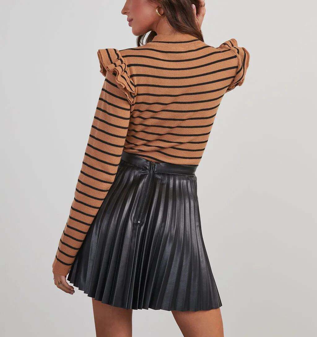 Striped Mock Neck Bodysuit
