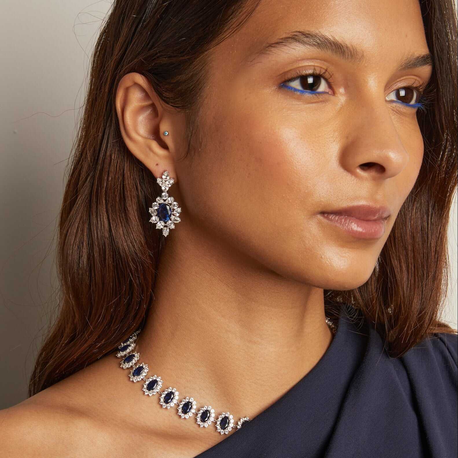 Enchanting Blue Diamond Earrings