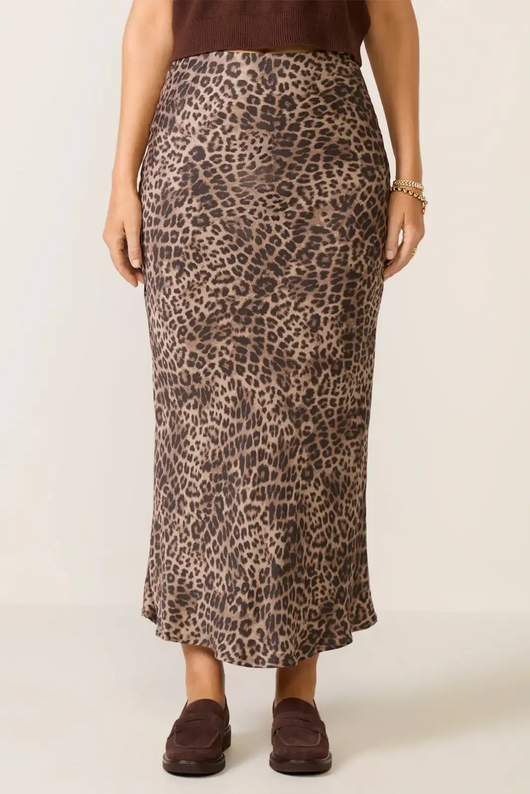 Desert Tan Leopard Maxi Skirt