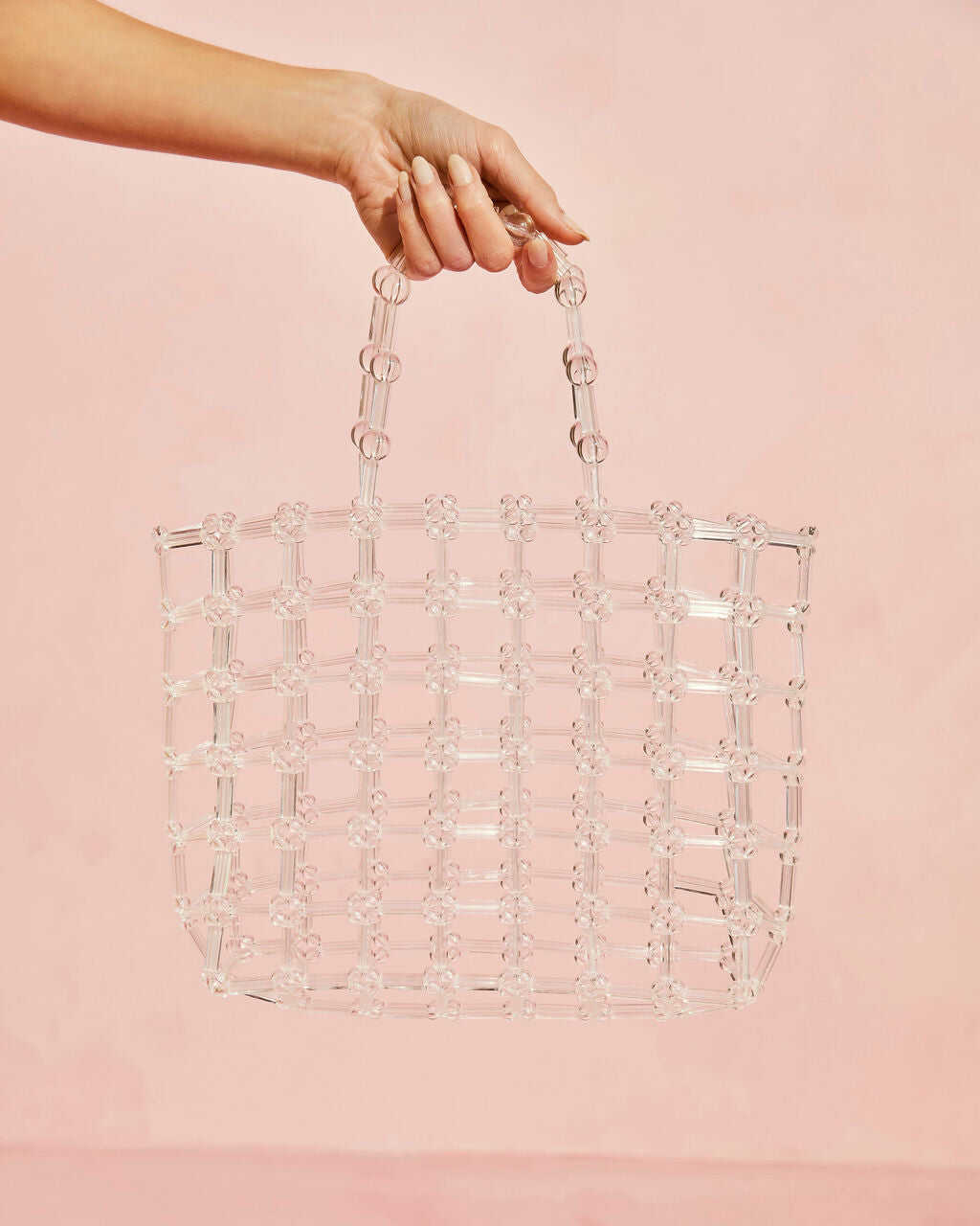 Transparent Beaded Tote