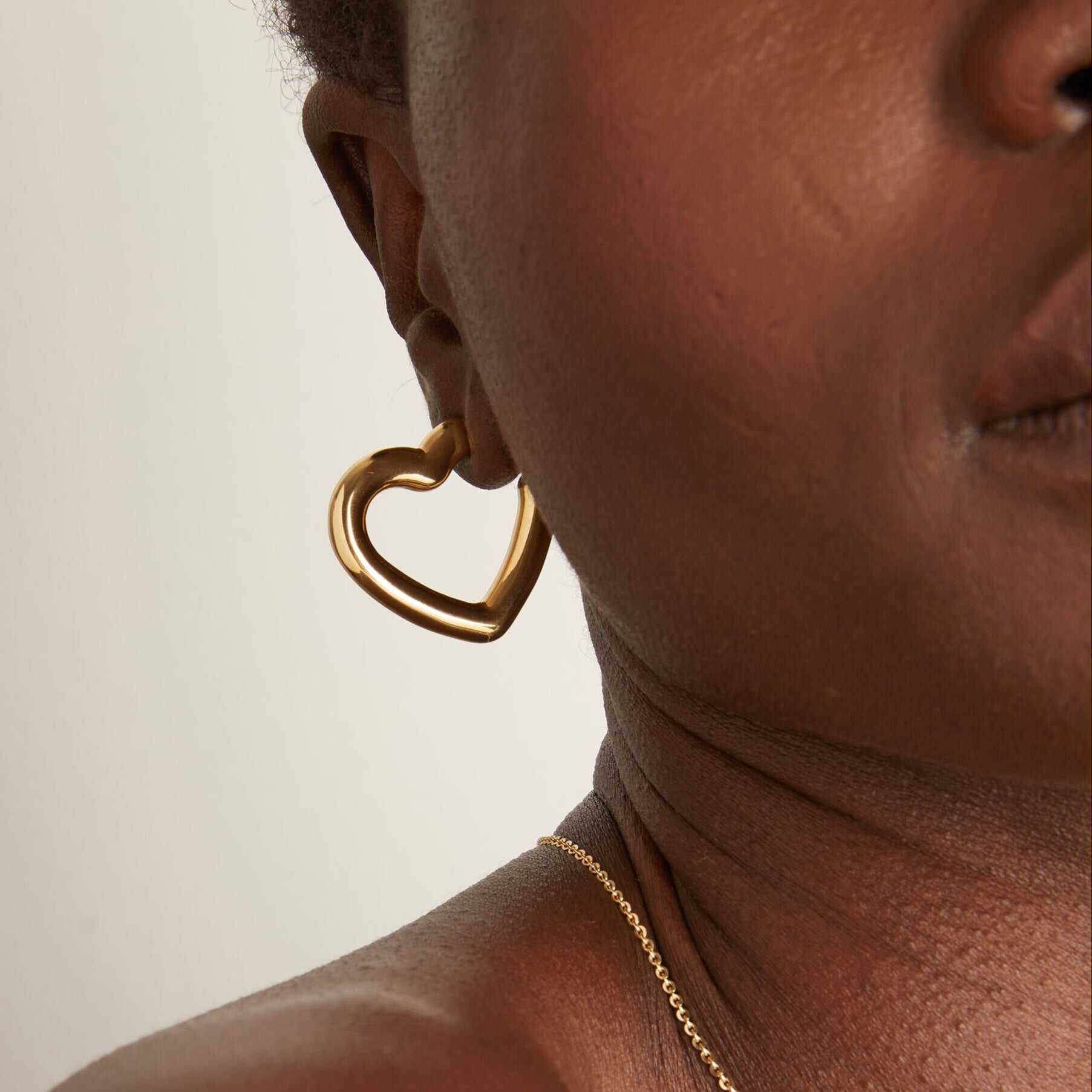 Pillow Heart Hoop Earrings