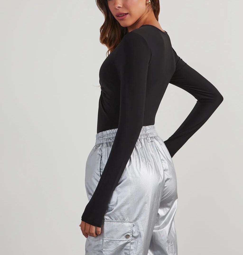 Cutout Twist Front Bodysuit