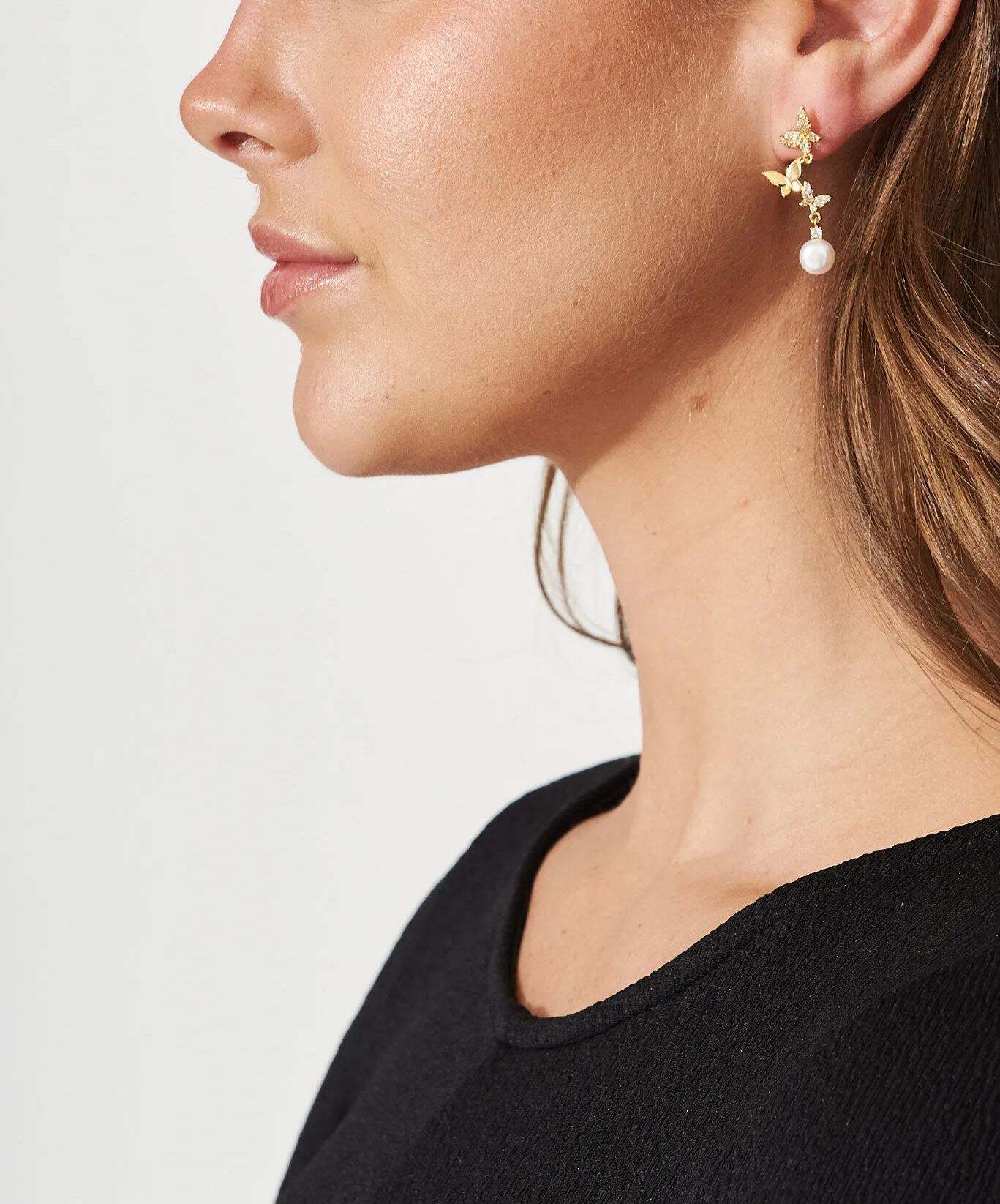 Faux Pearl Drop Earrings