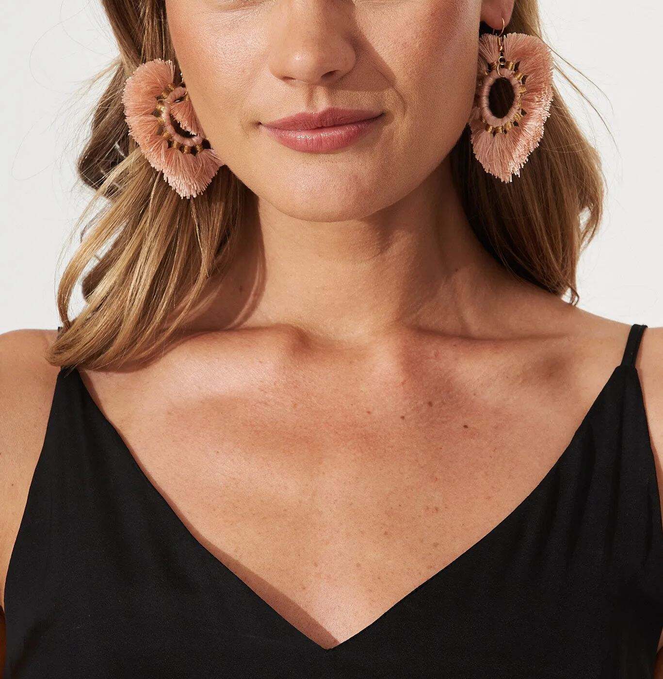 Tassel Earrings In Blush