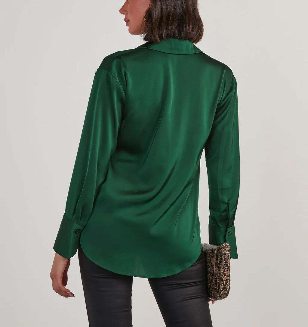Satin Button Down Top