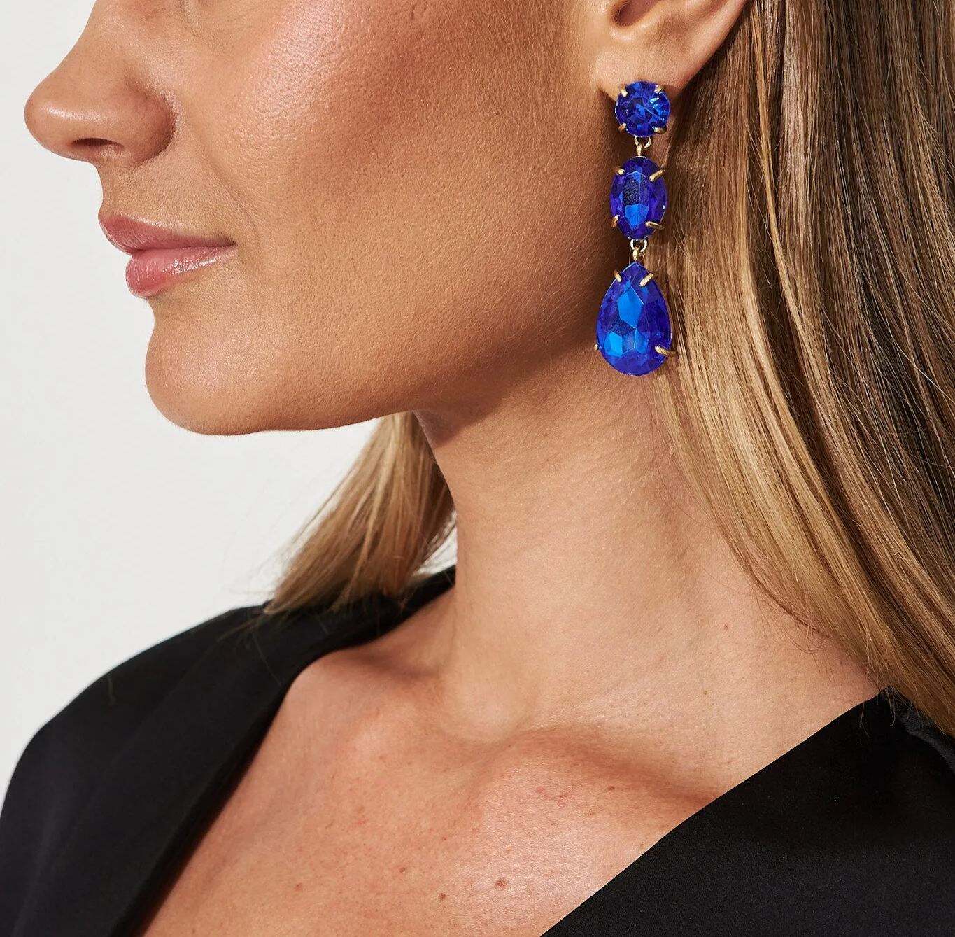 Drop Earrings In Cobalt Blue