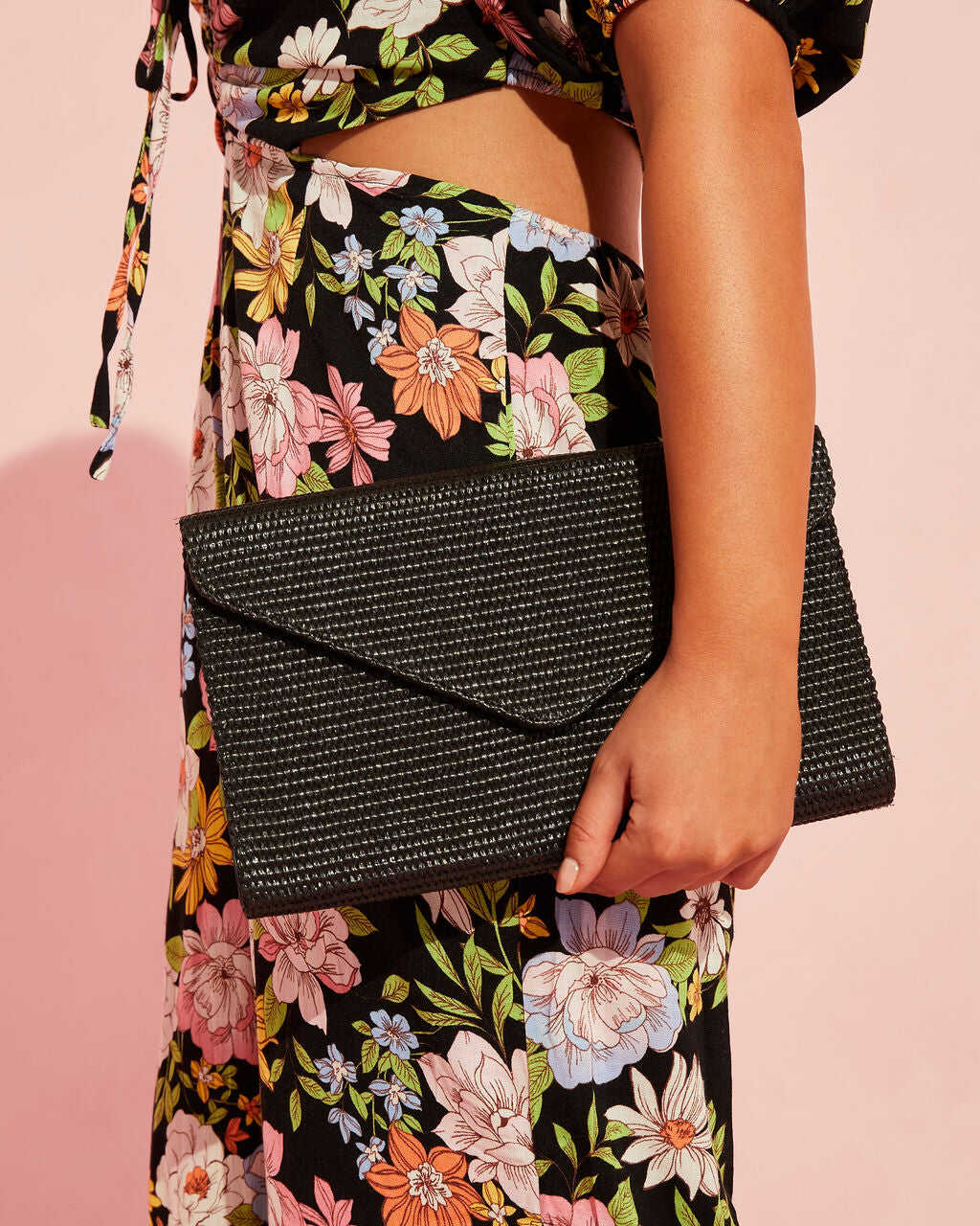 Woven Crossbody Envelope Clutch