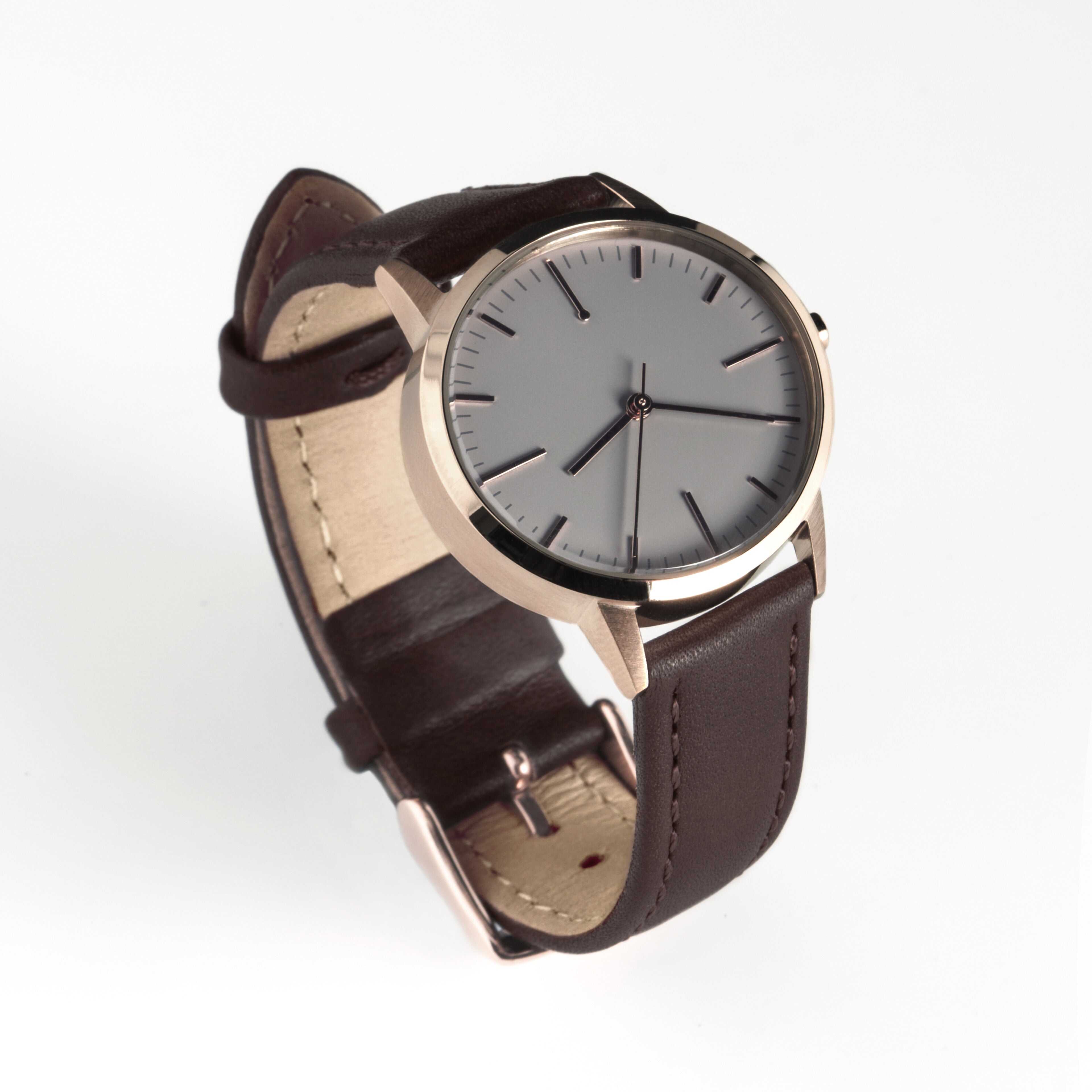 Rose Gold & Brown Watch