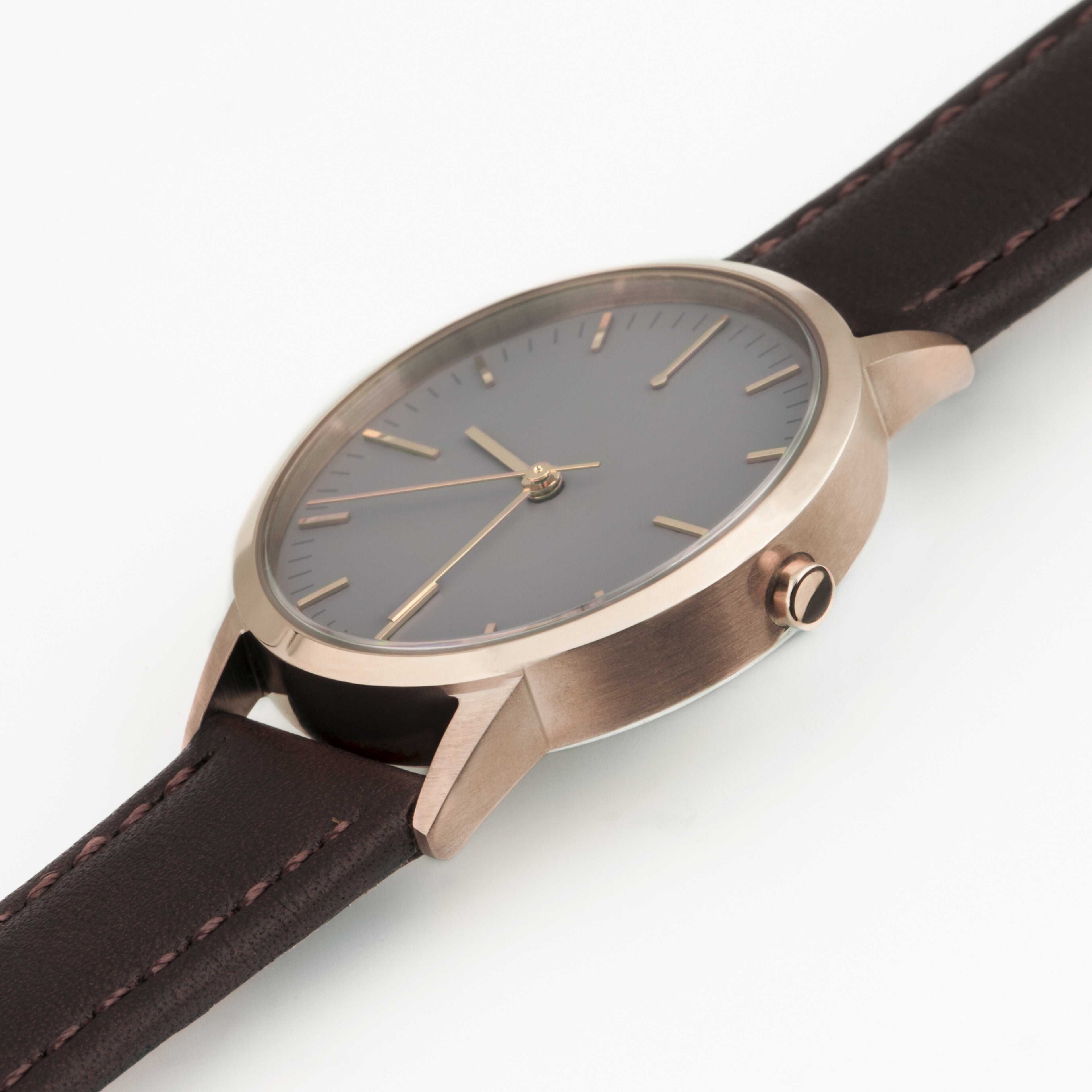 Rose Gold & Brown Watch