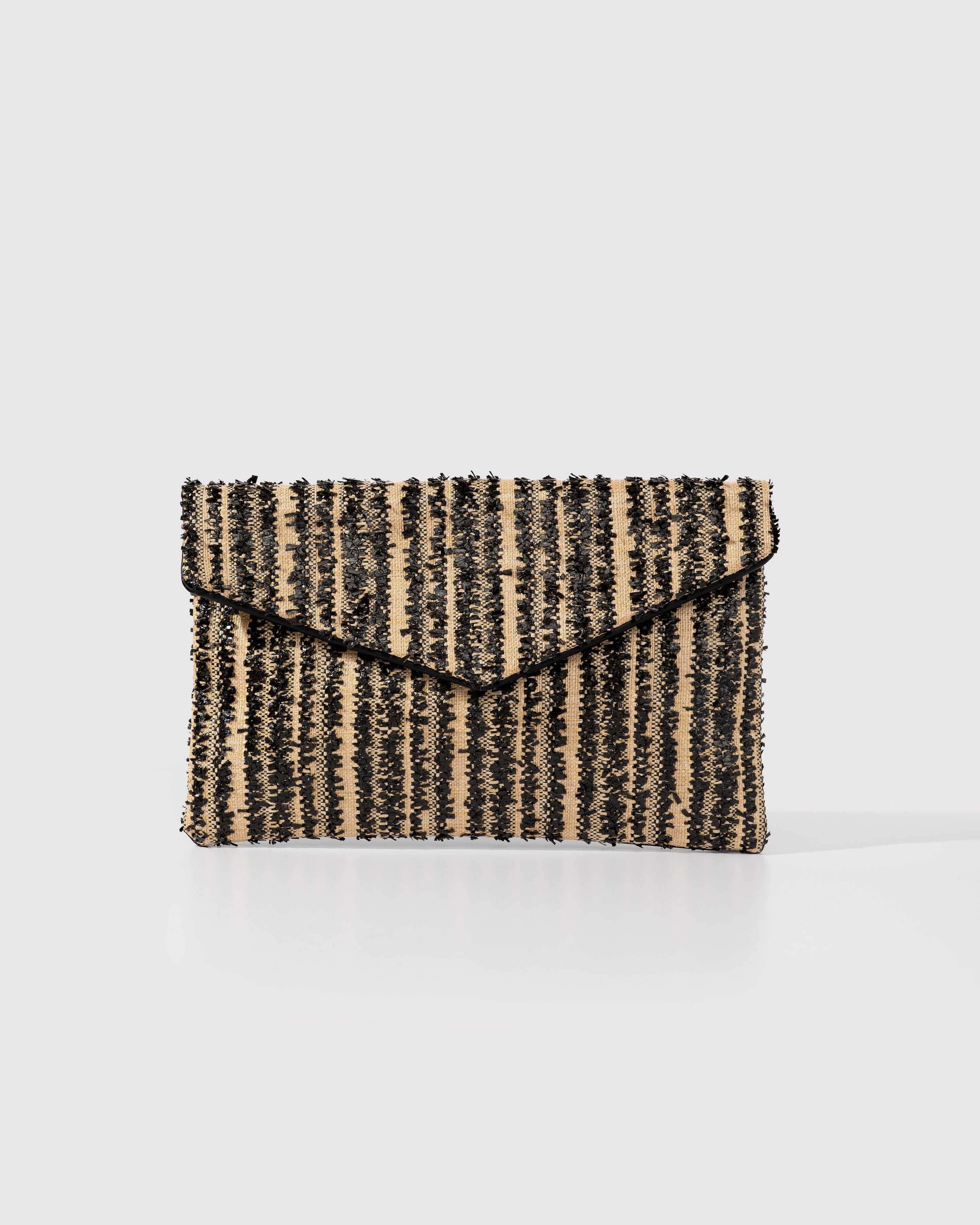 2-Color Woven Stripe Clutch