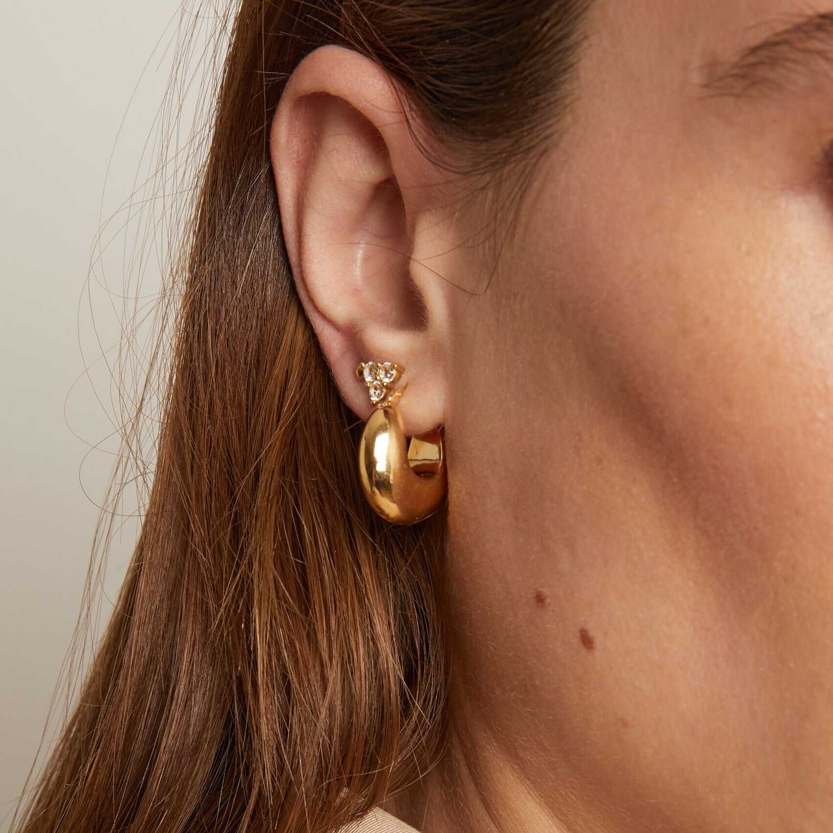Pillow Saddle Hoops Earrings