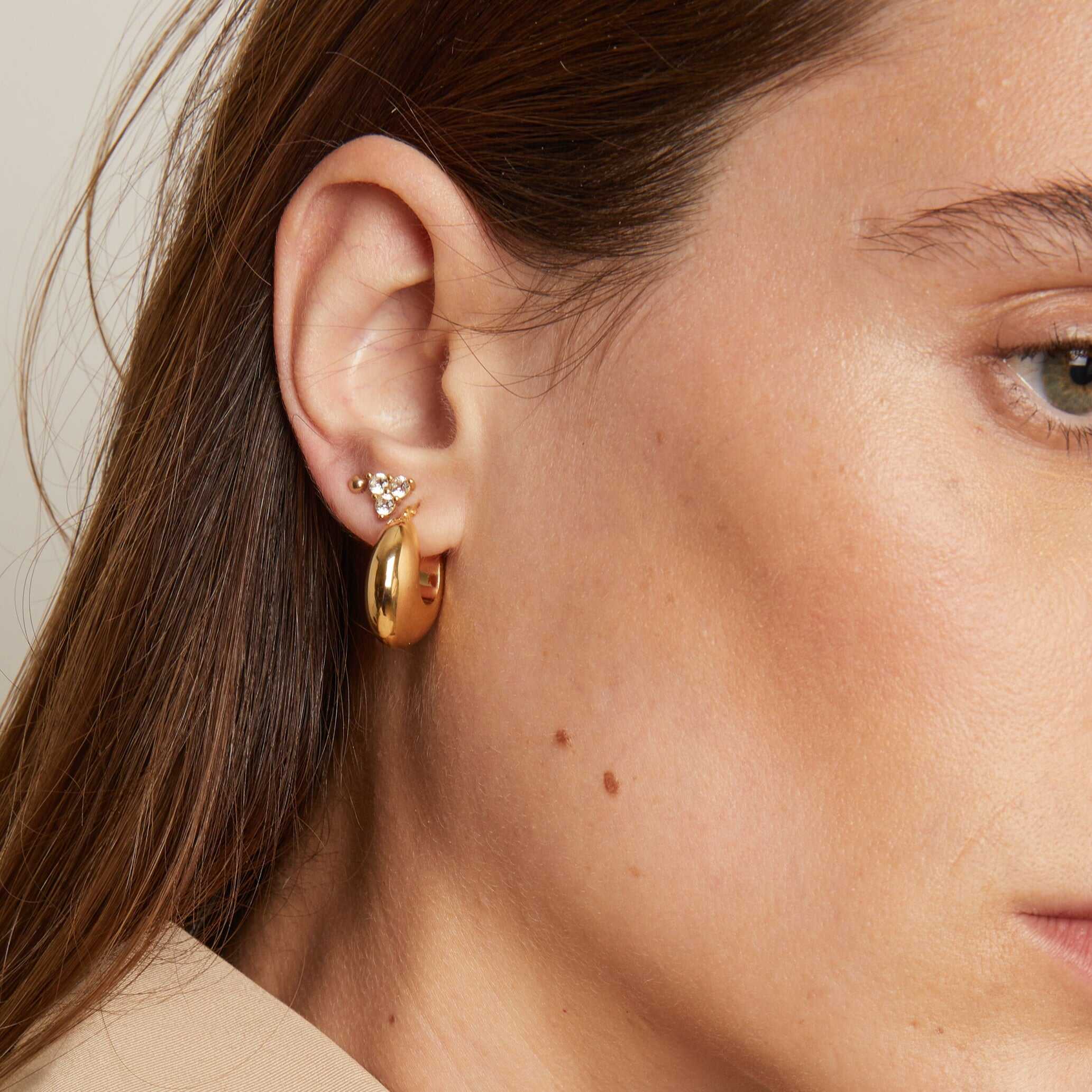 Pillow Saddle Hoops Earrings