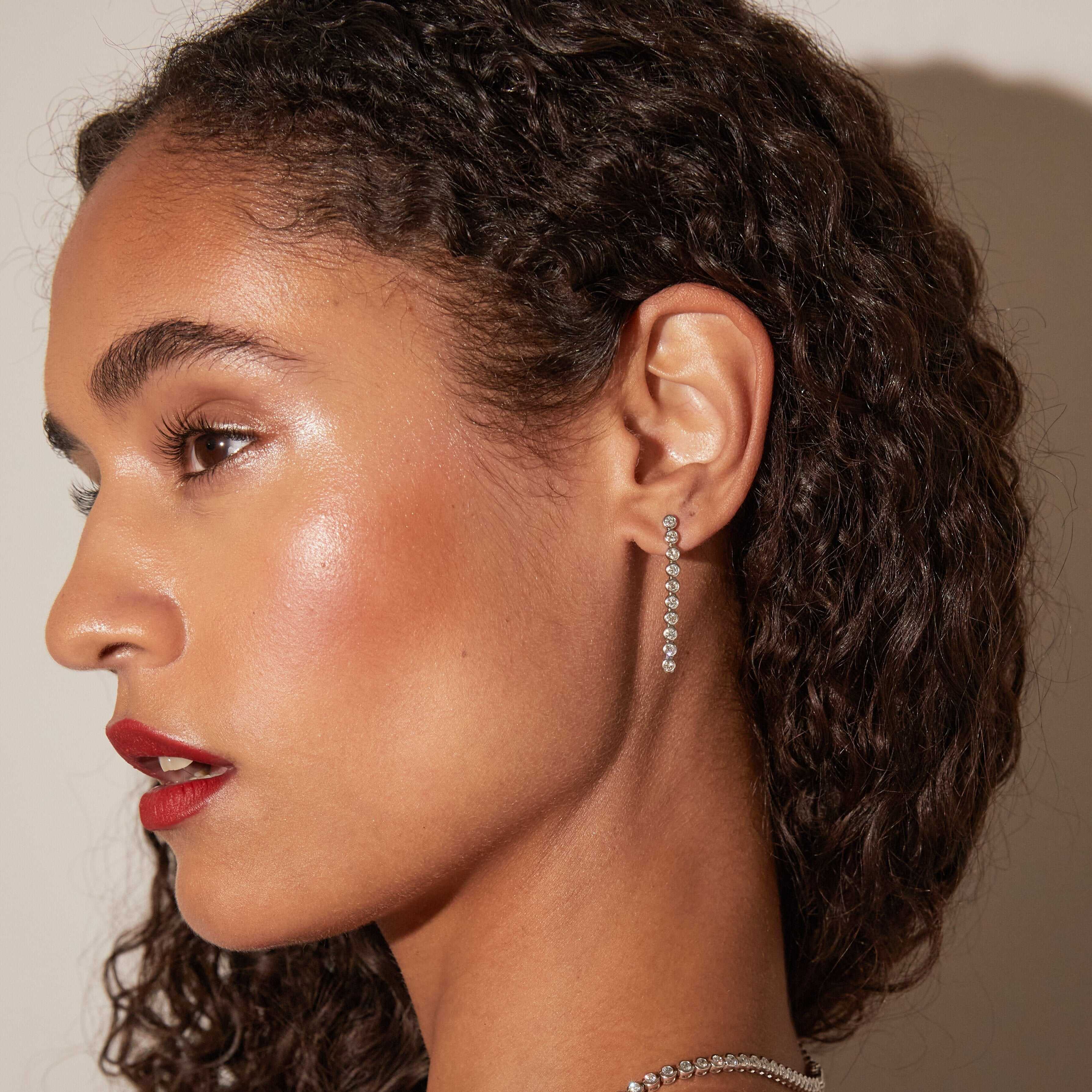 Bezel Tennis Earrings