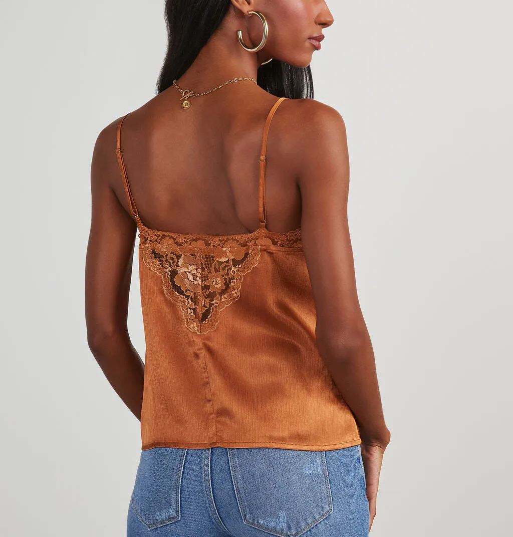Satin Lace Trim Tank