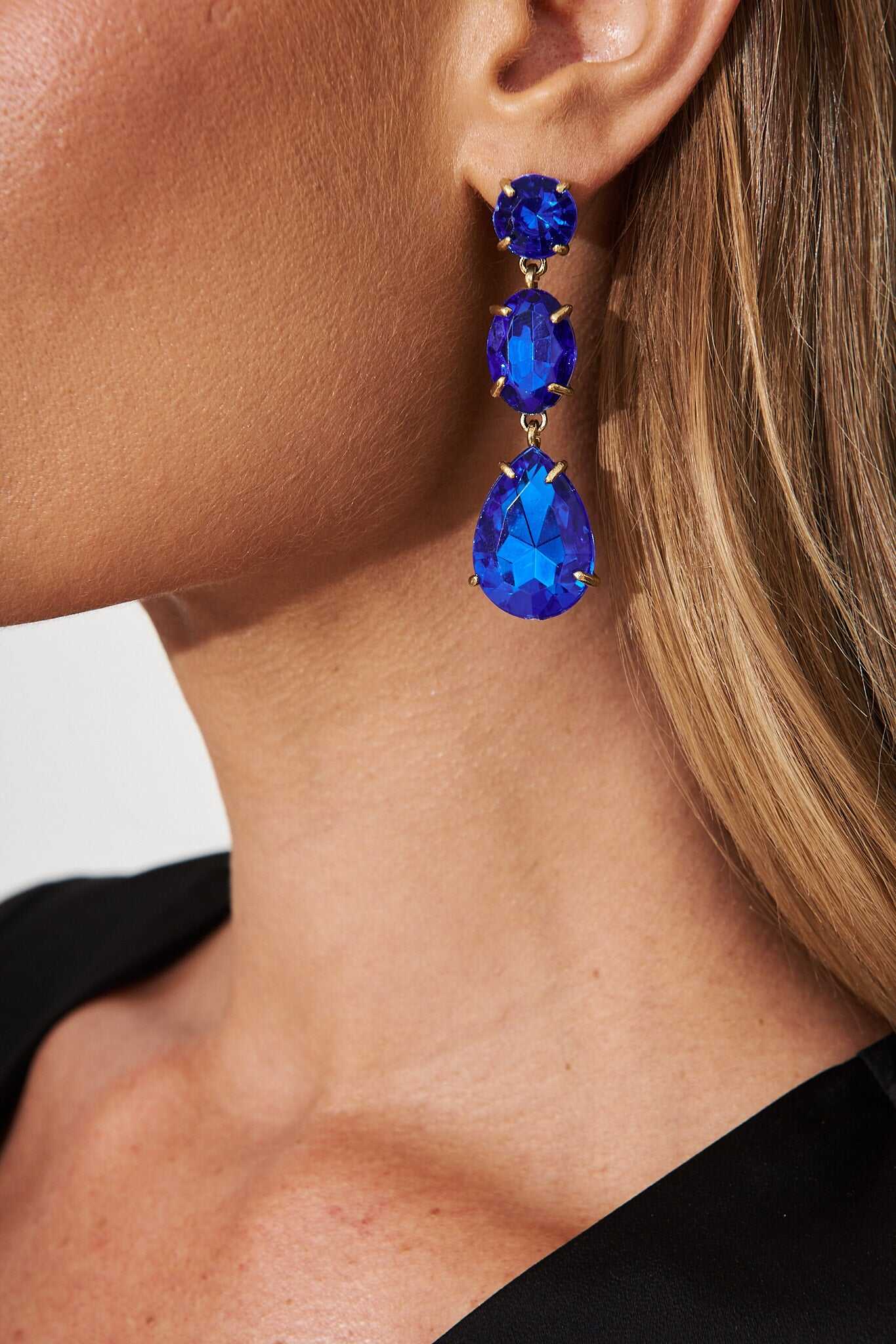 Drop Earrings In Cobalt Blue