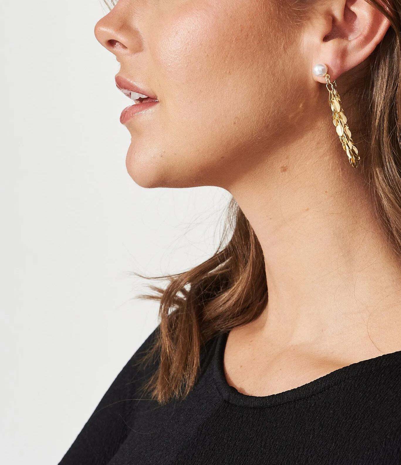 Gold Leaf Shape Earrings