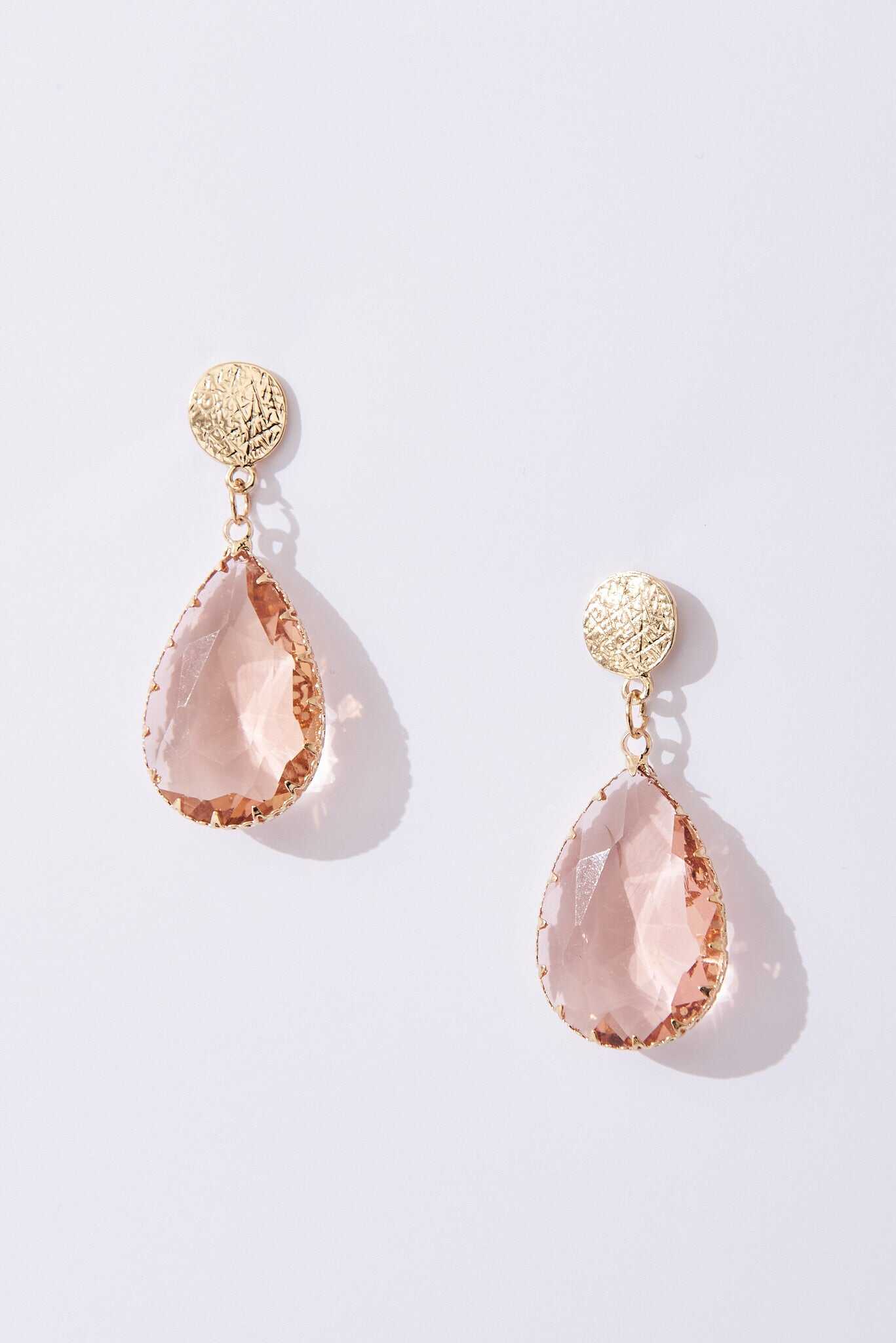 Drop Earrings In Gold With Rust Stone