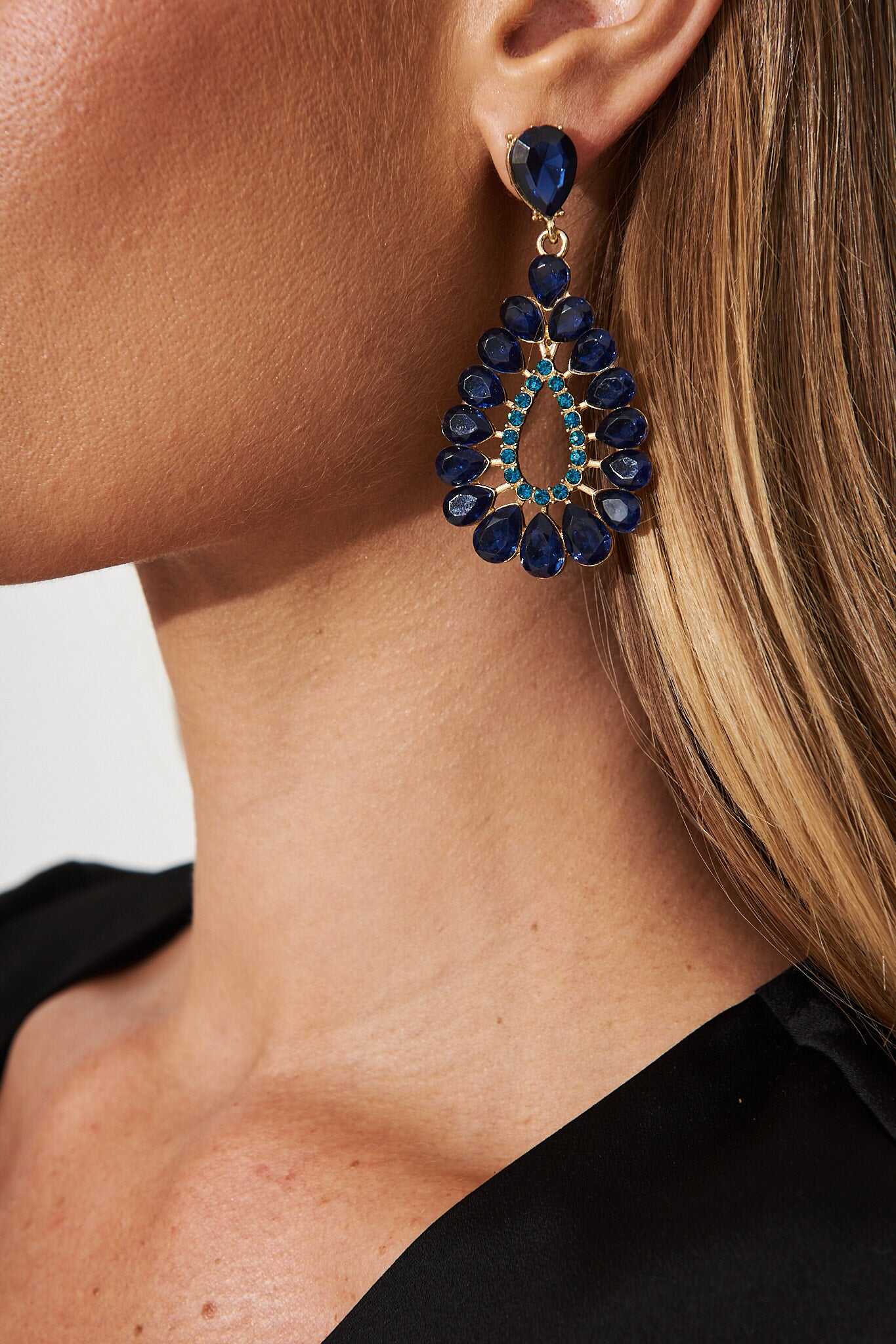 Drop Earrings In Navy