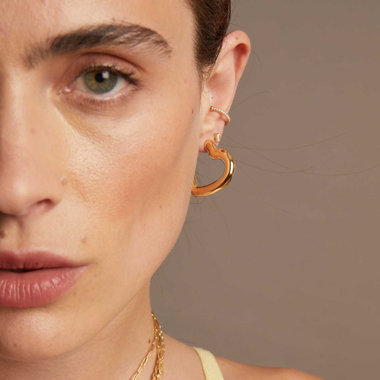 Pillow Heart Hoop Earrings