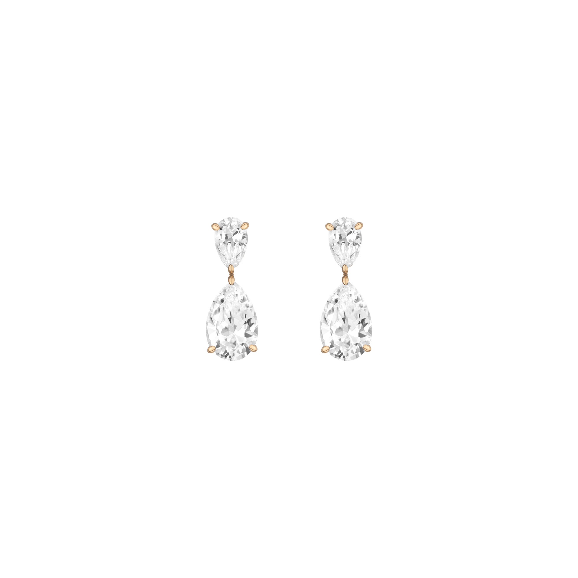 Pear-Shaped Crystal Double Drop Earrings