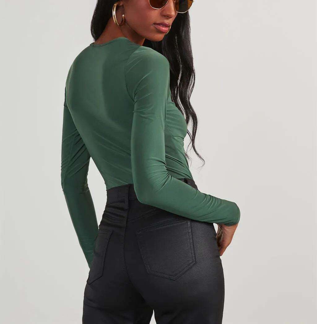 Cutout Twist Front Bodysuit