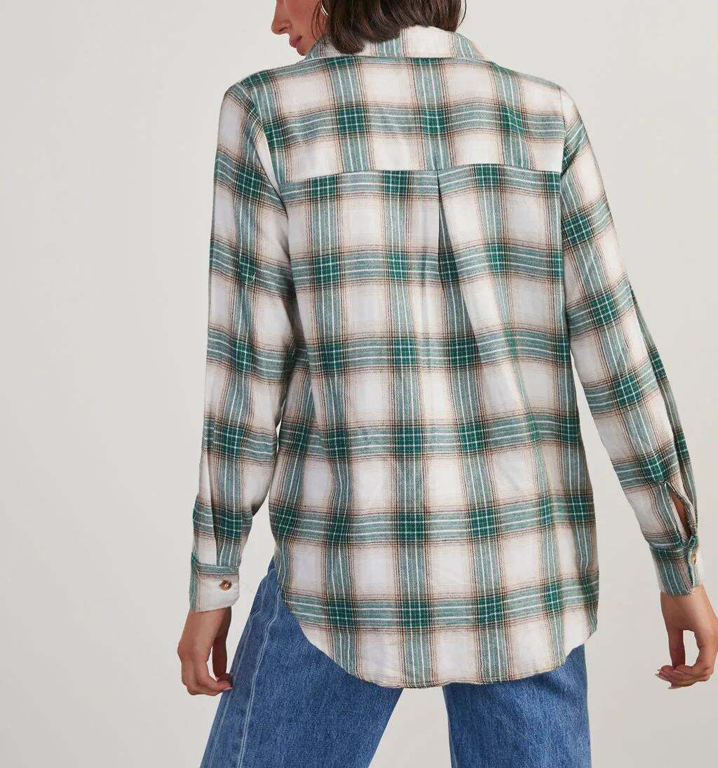 Plaid Utility Button Down Top