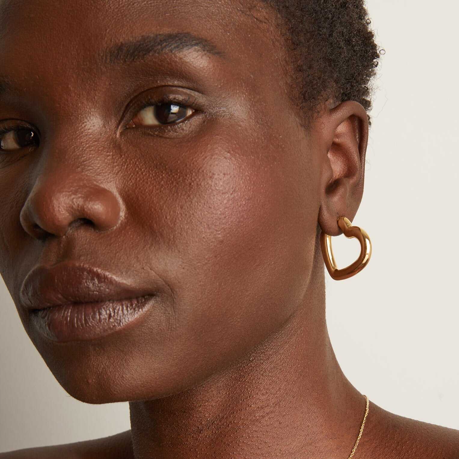 Pillow Heart Hoop Earrings
