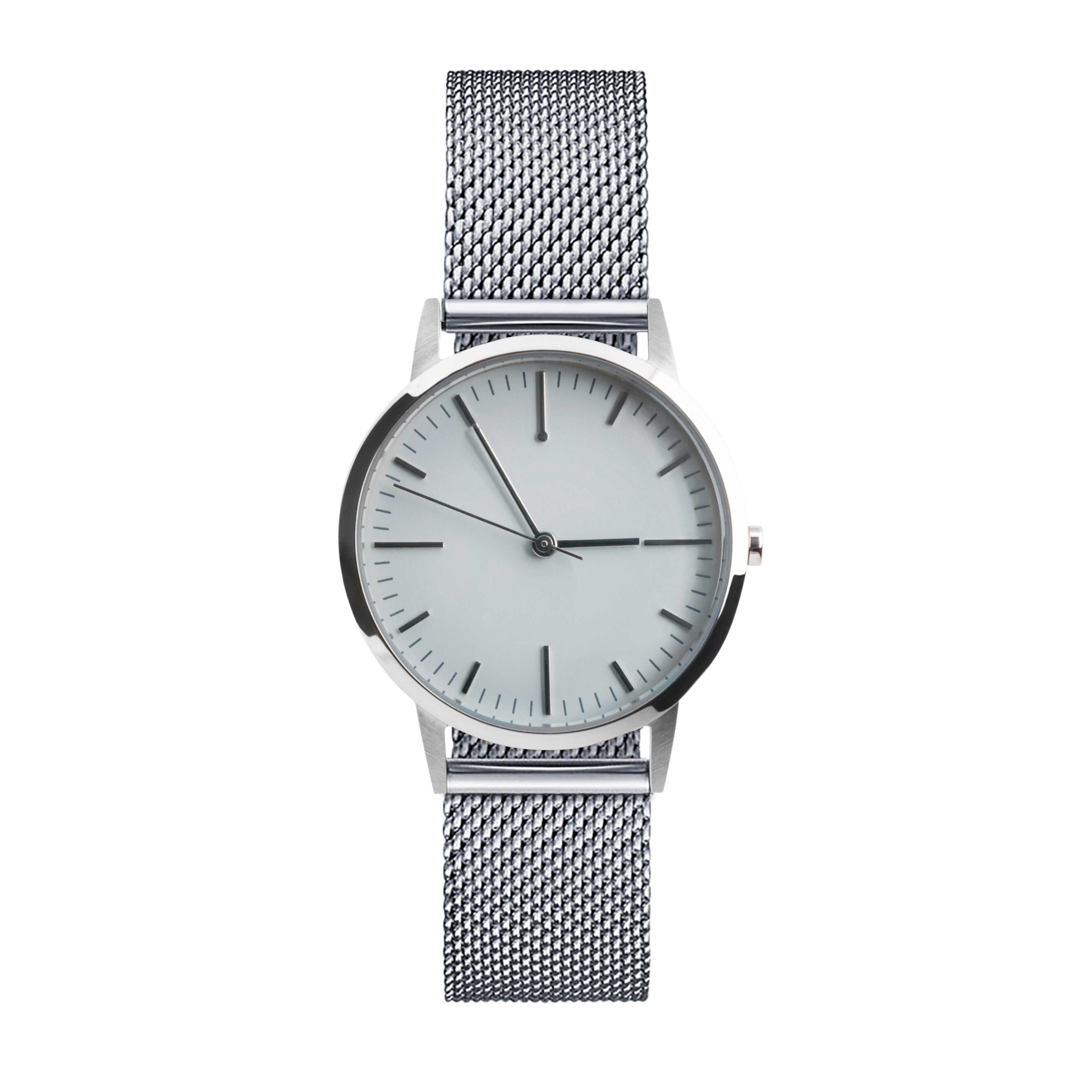 Silver & Grey Mesh Watch