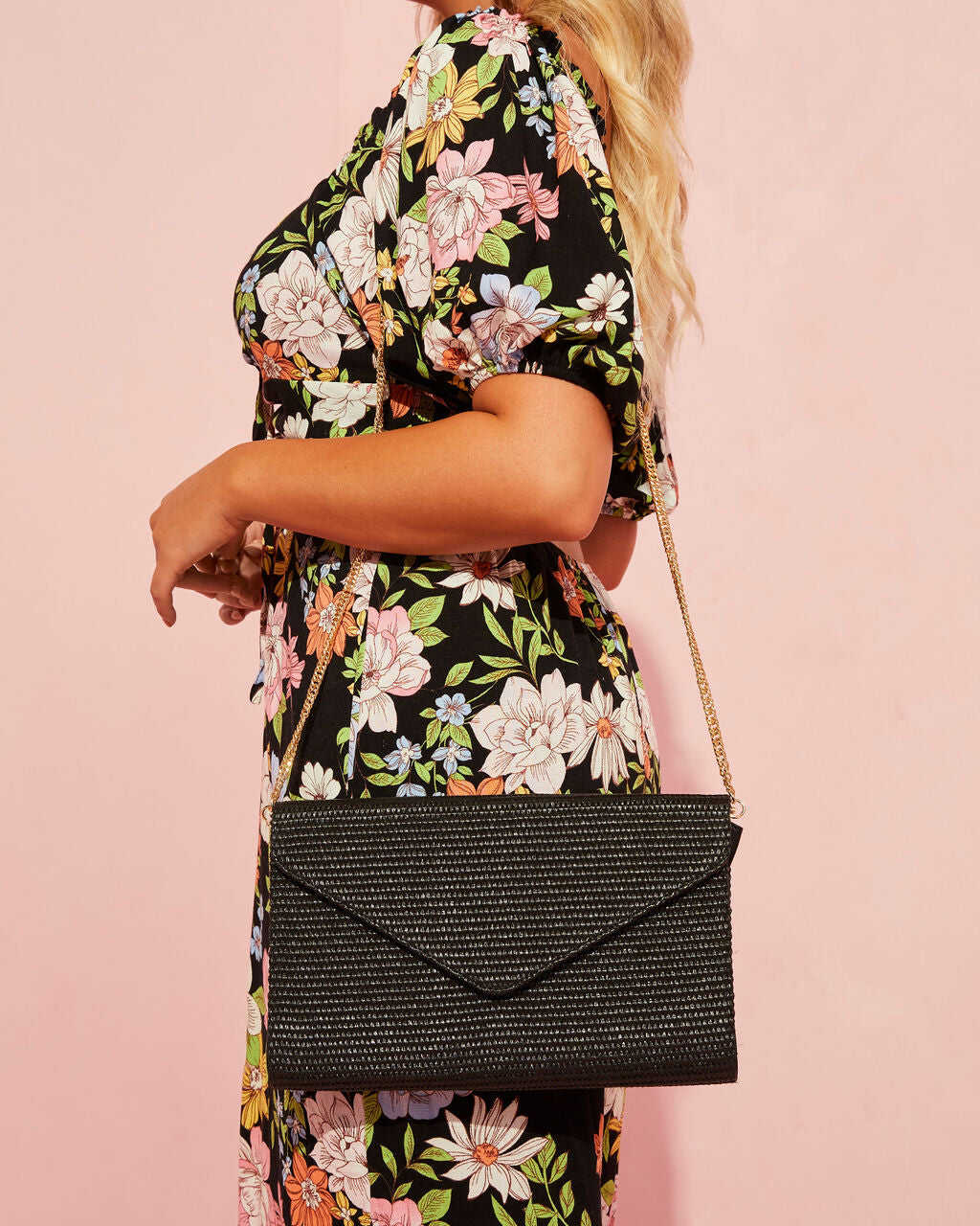 Woven Crossbody Envelope Clutch