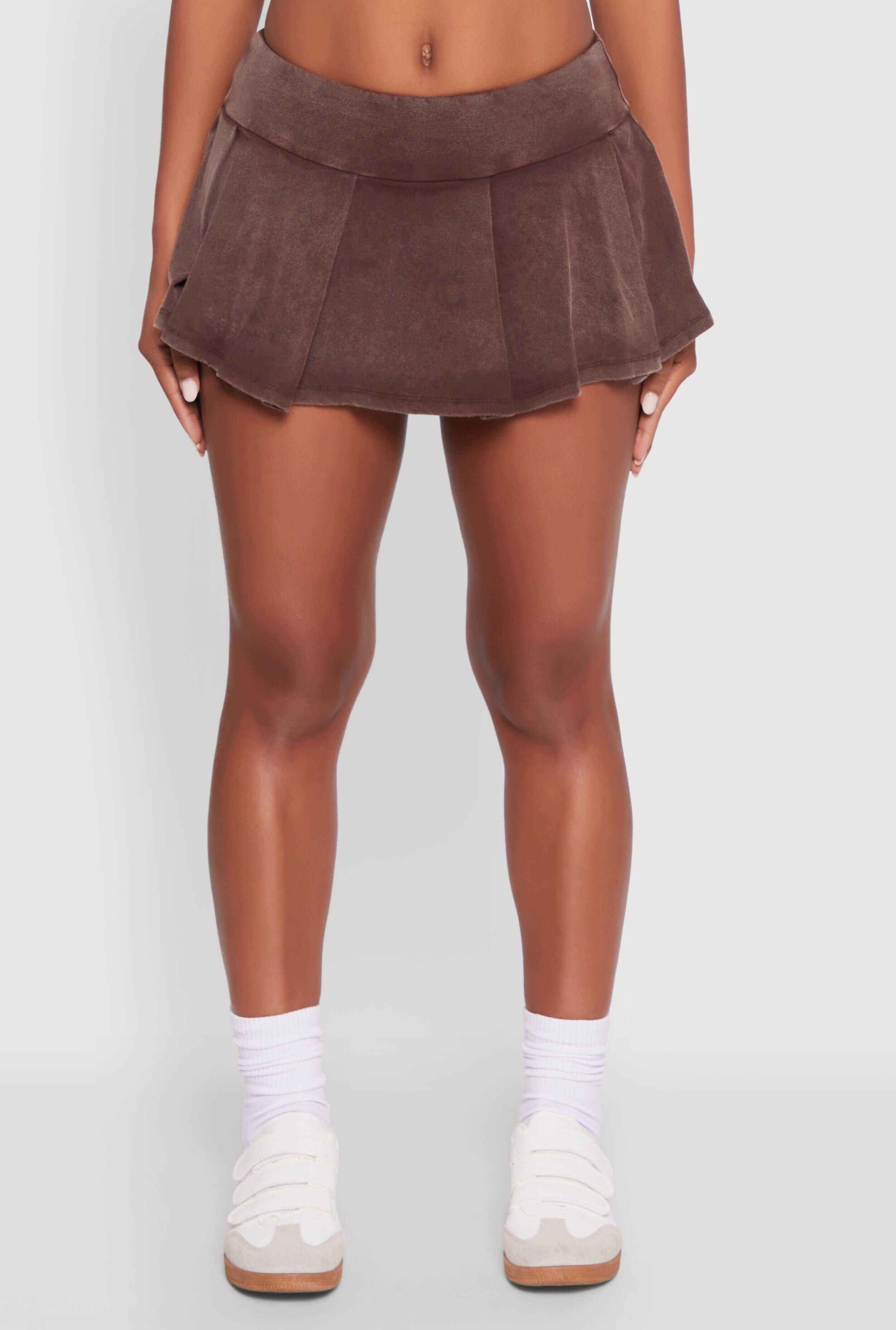 Trendy Acid Wash Pleated Micro Skort