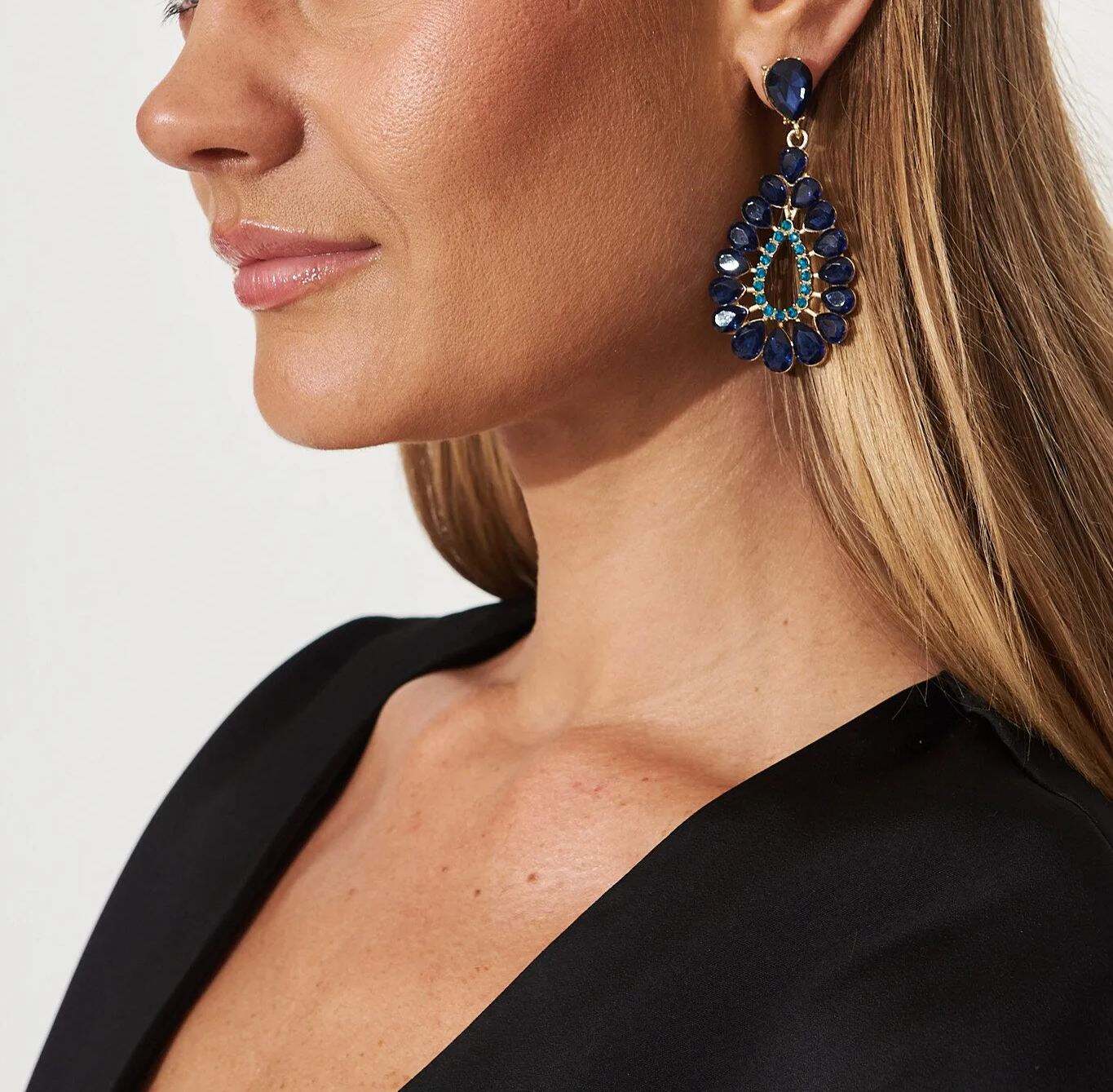 Drop Earrings In Navy
