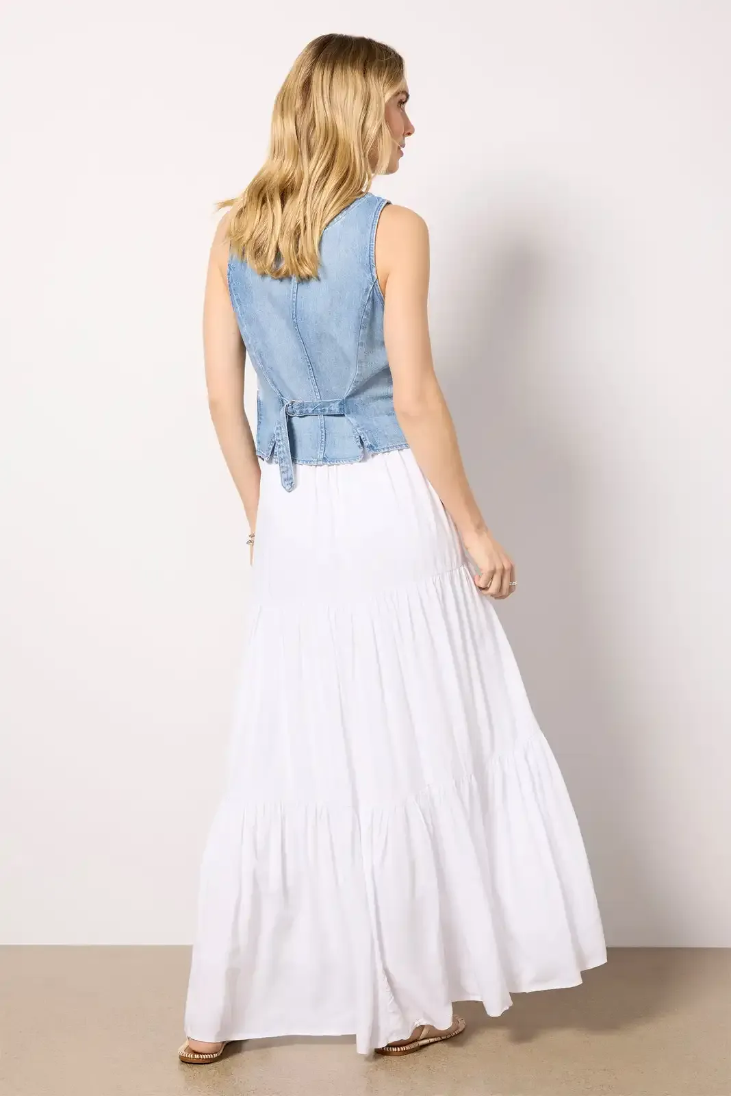 White Tiered Detailing Skirt