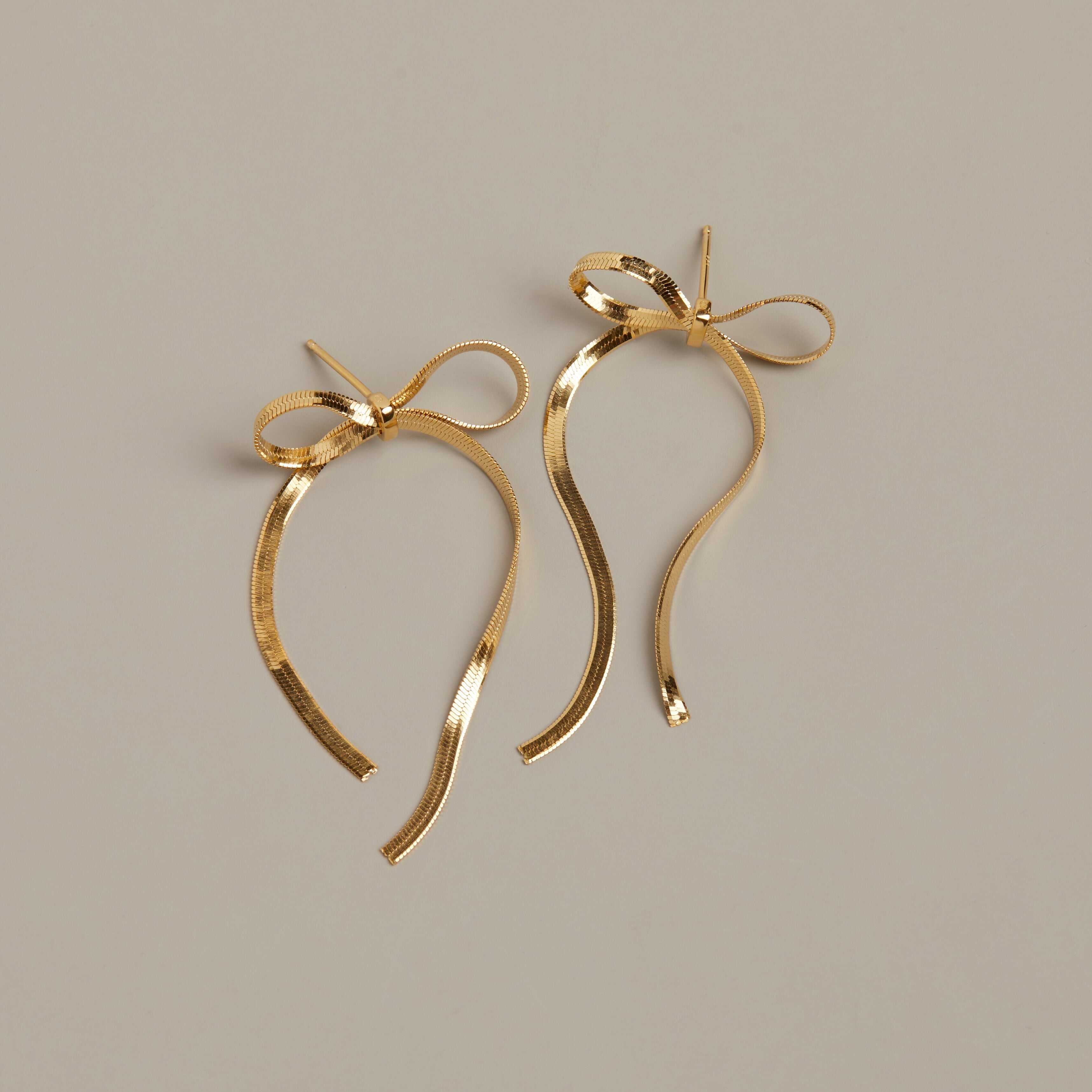 Golden Bow Earrings