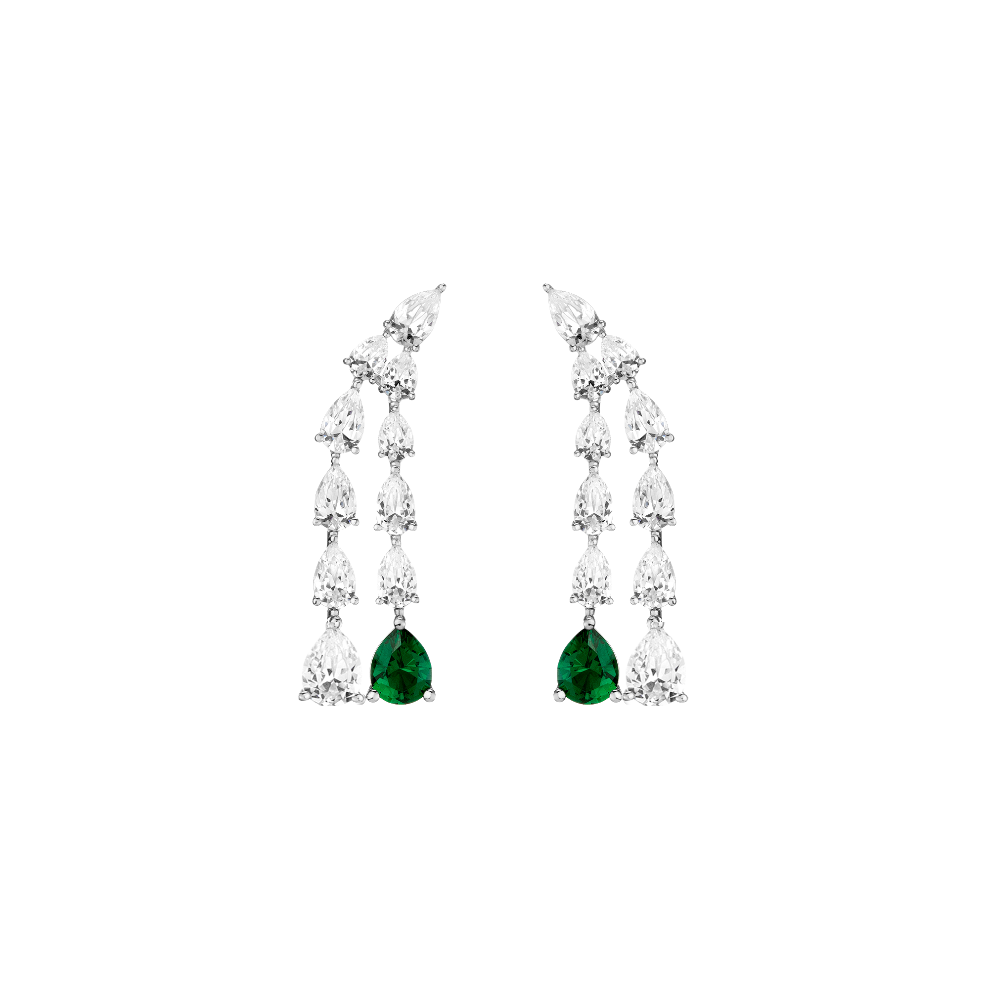 Sparkling Teardrop-Shaped Tassel Earrings