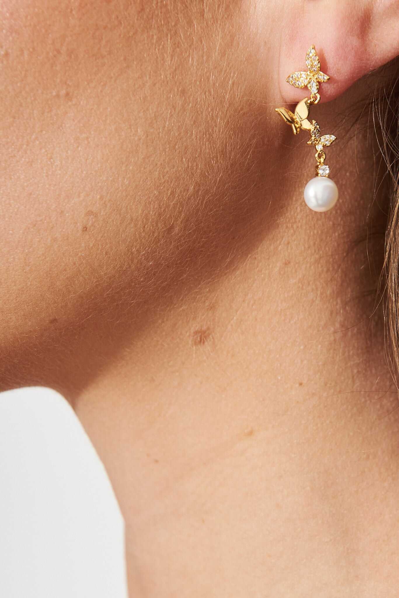 Faux Pearl Drop Earrings