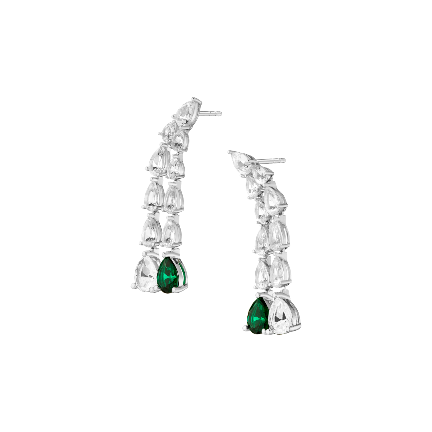Sparkling Teardrop-Shaped Tassel Earrings