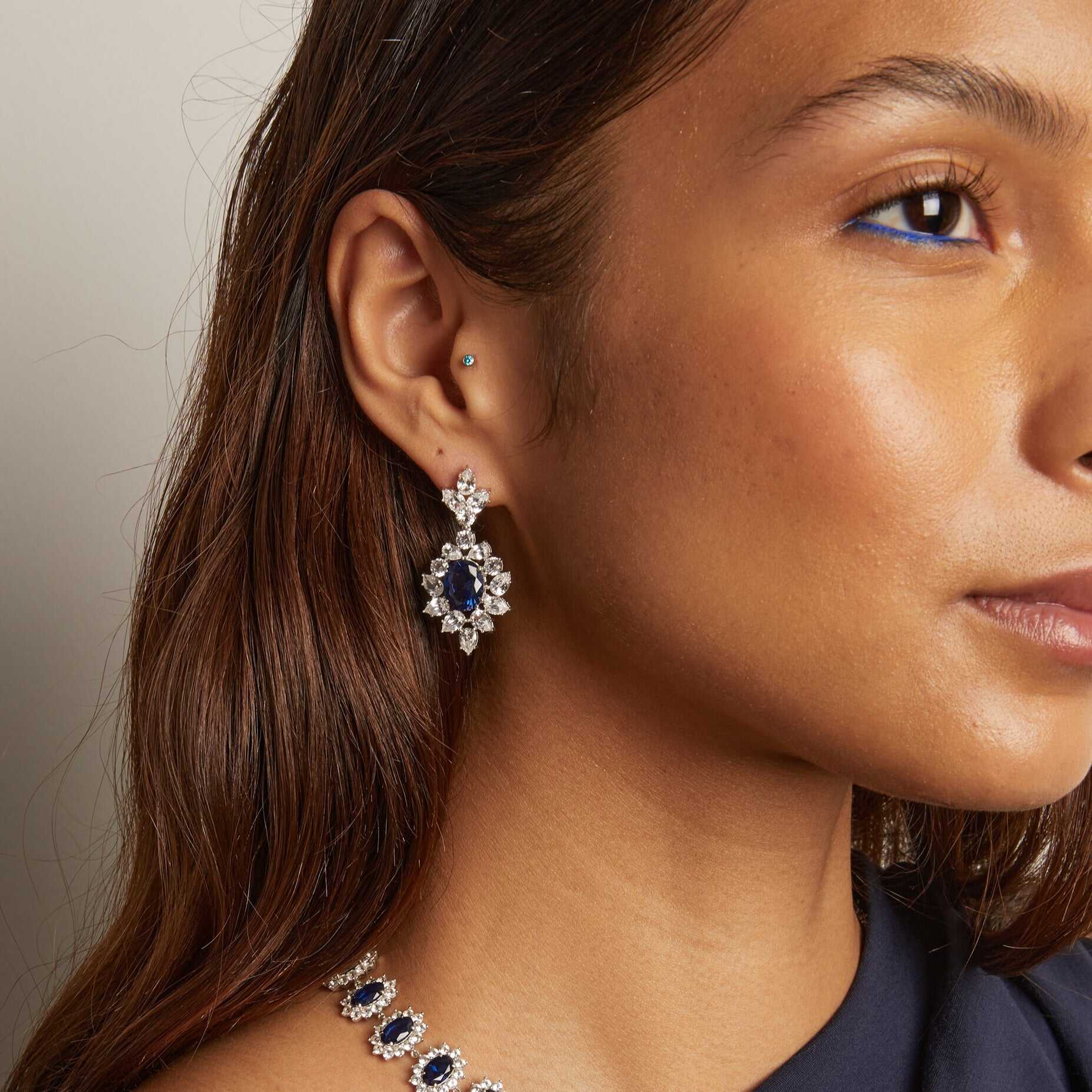 Enchanting Blue Diamond Earrings