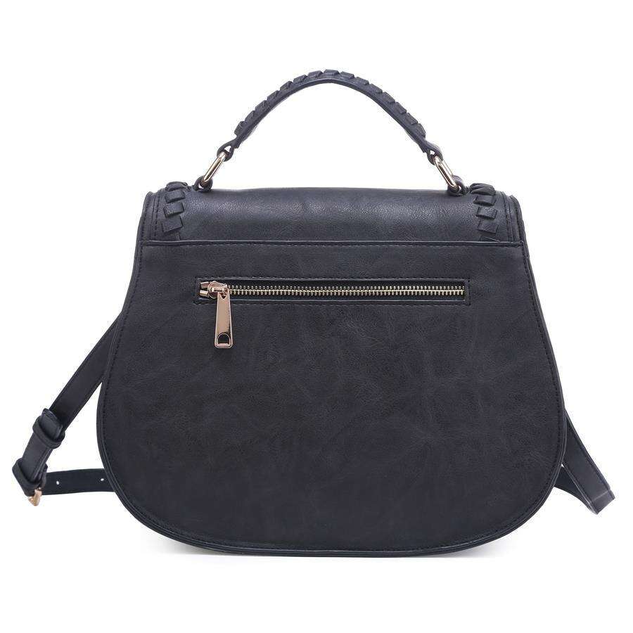 Classic Black Woven Saddle Bag