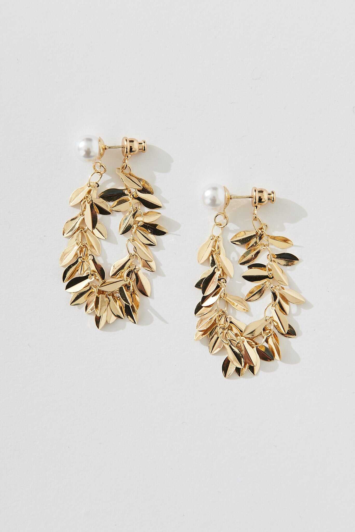 Gold Leaf Shape Earrings