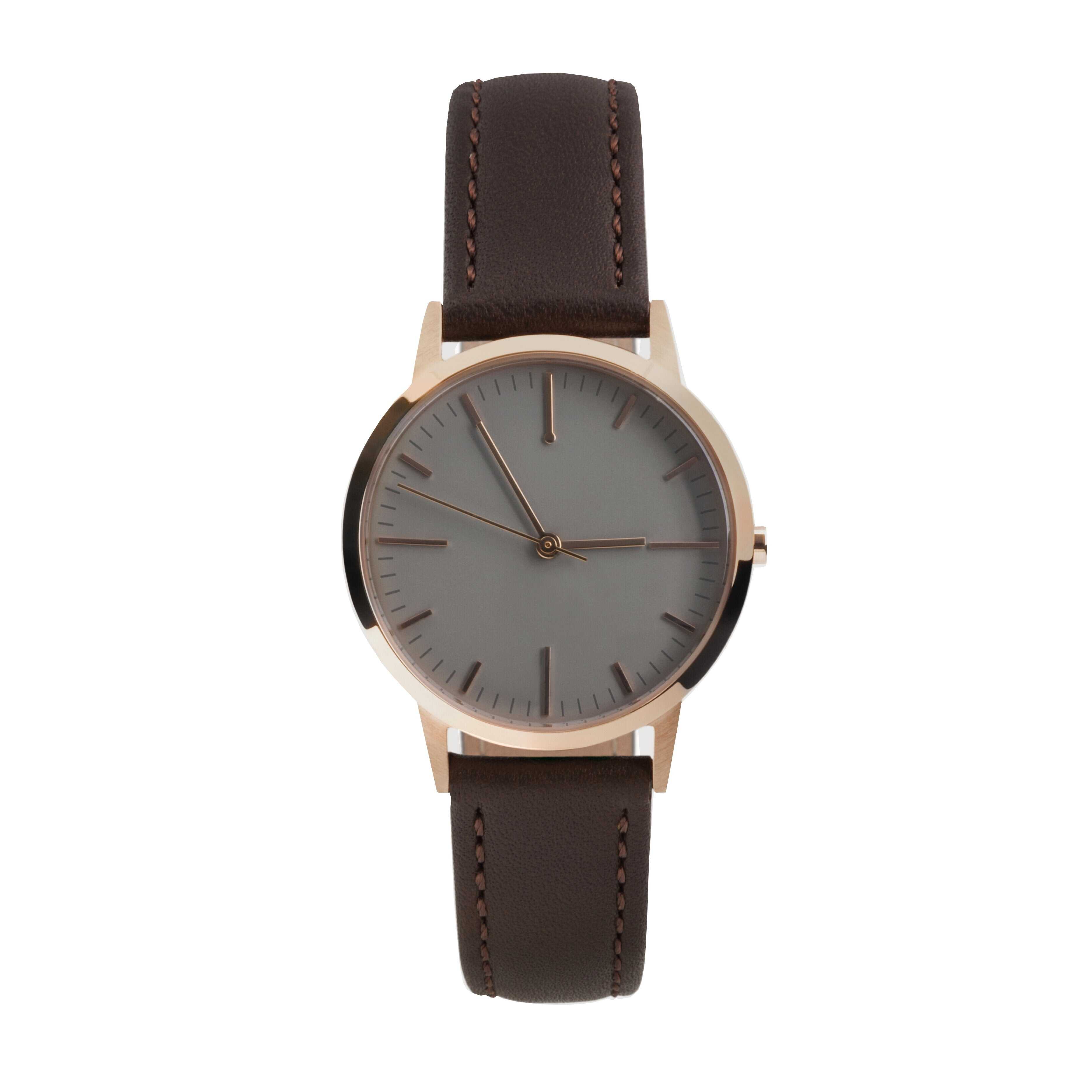Rose Gold & Brown Watch