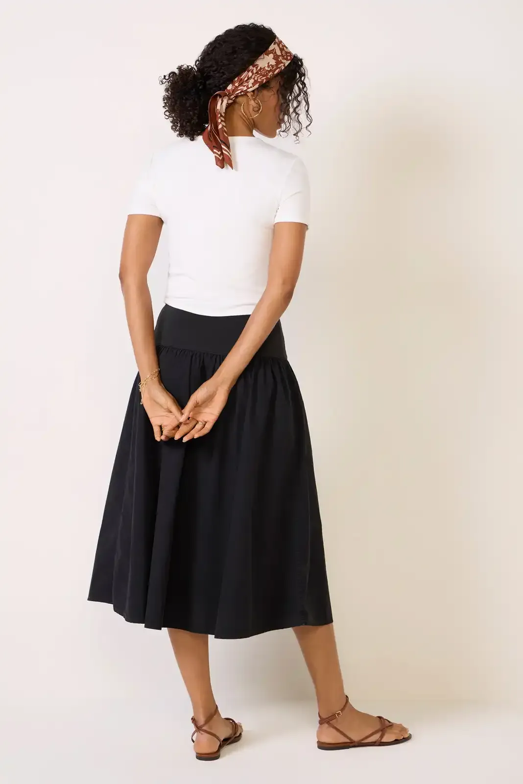 Jet Black Midi Skirt