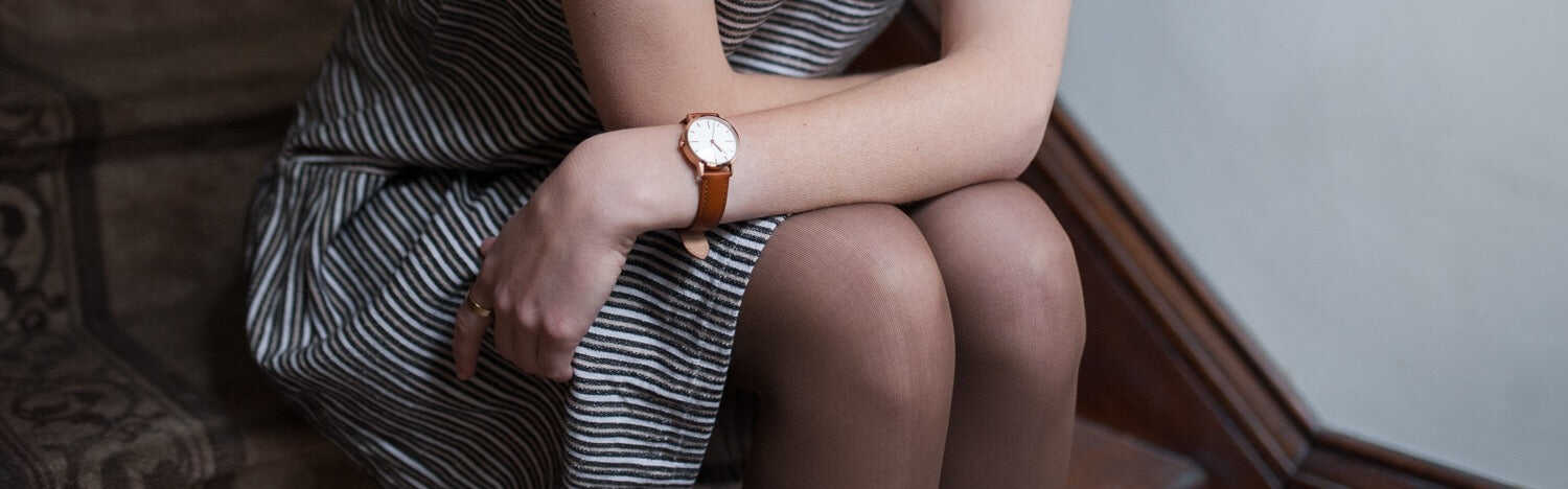Rose Gold & Tan Watch